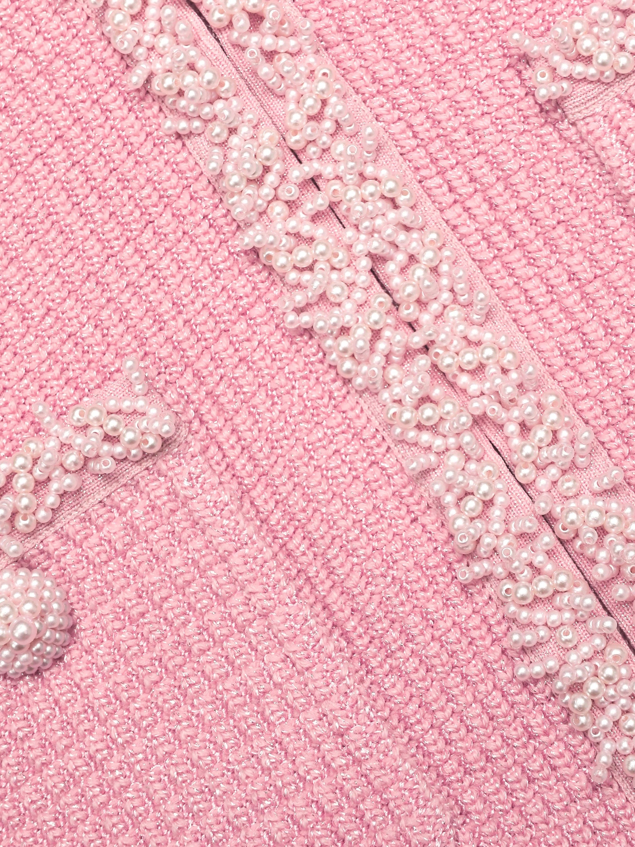 SELF-PORTRAIT Light Knit Lace Midi Dress with Removable Belt