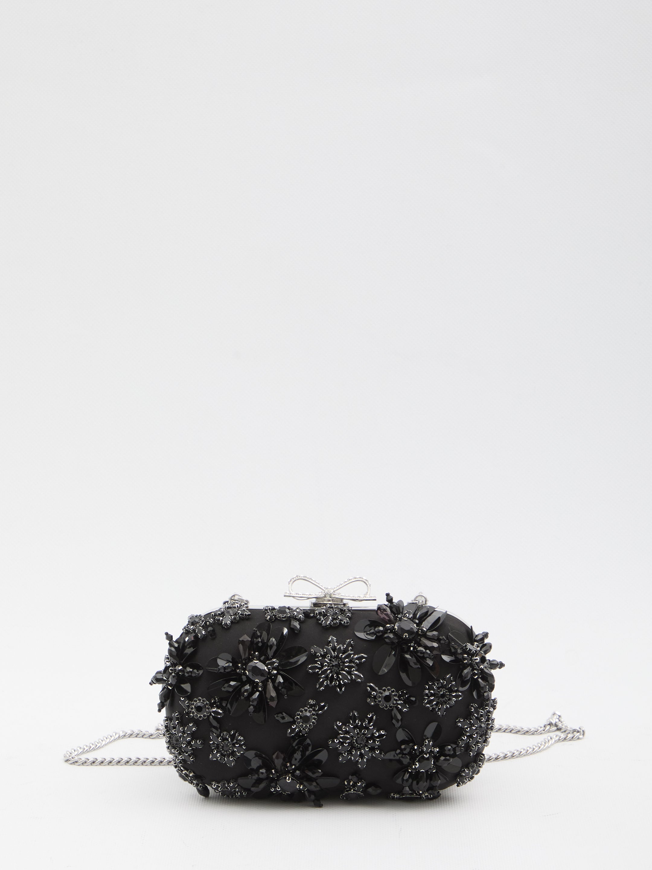 SELF-PORTRAIT Floral Crystal Mini Clutch Handbag - 19x11x5 cm