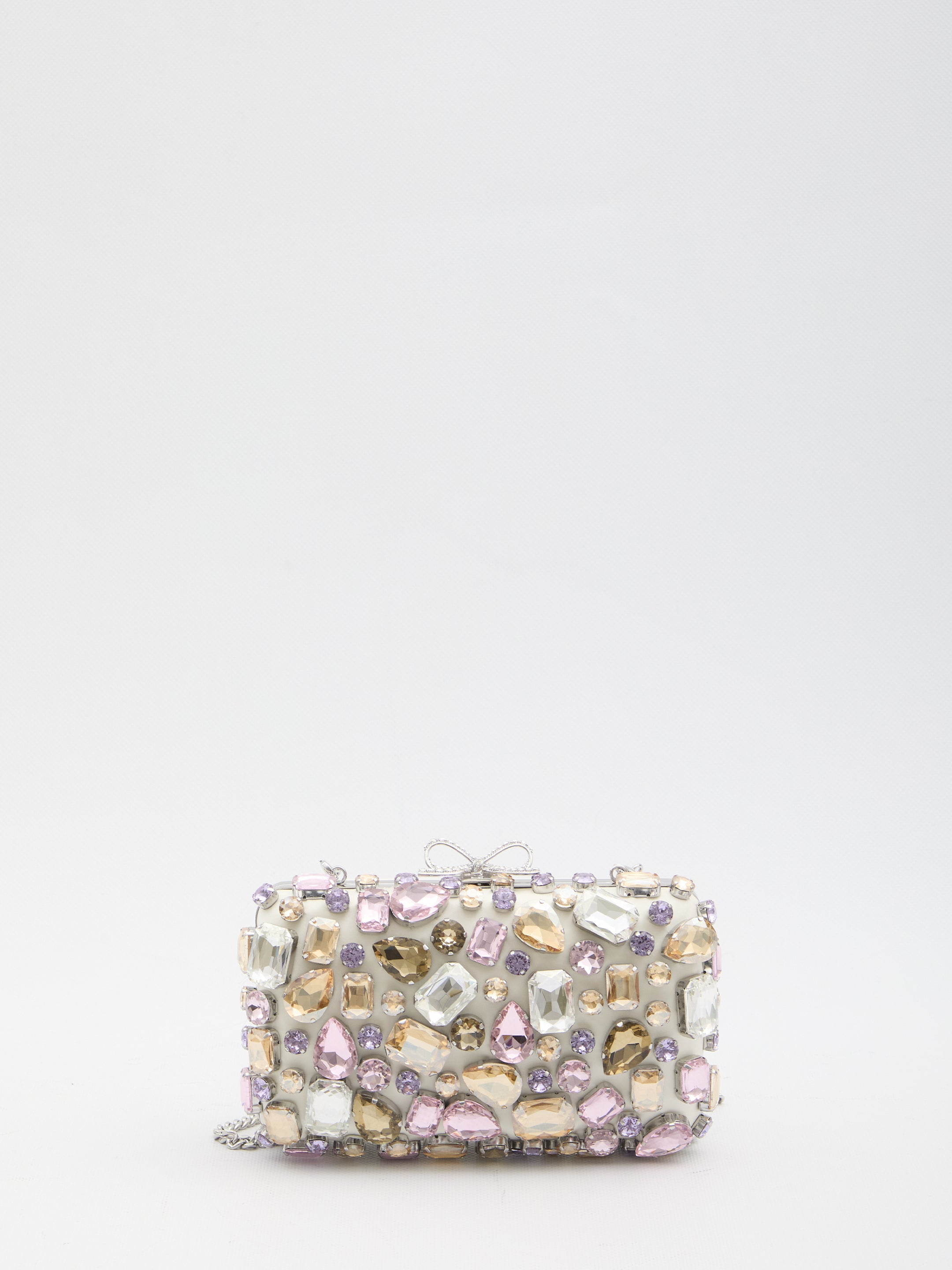 SELF-PORTRAIT Mini Crystal-Embellished Clutch Handbag