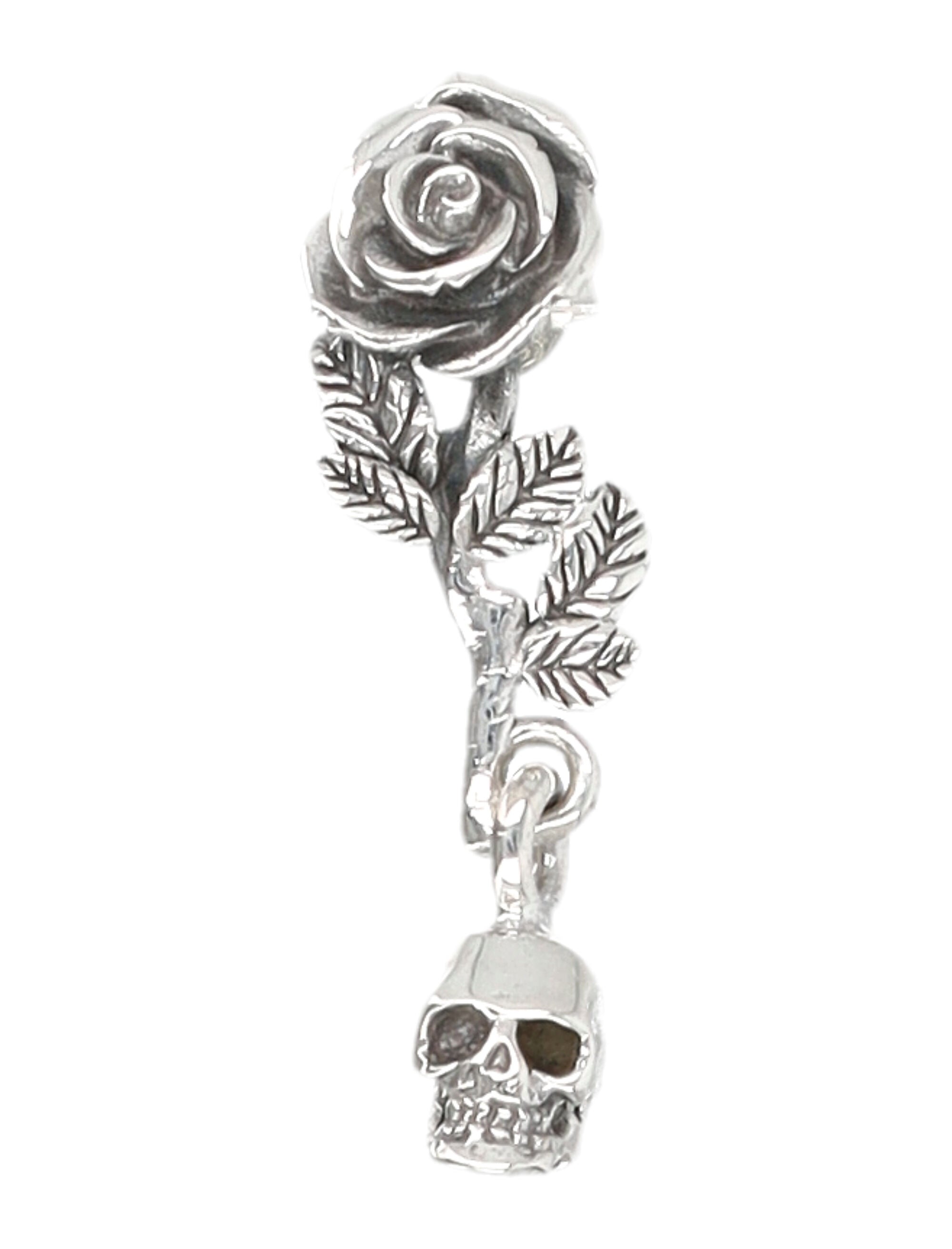 EMANUELE BICOCCHI Mini Rose and Skull Earring