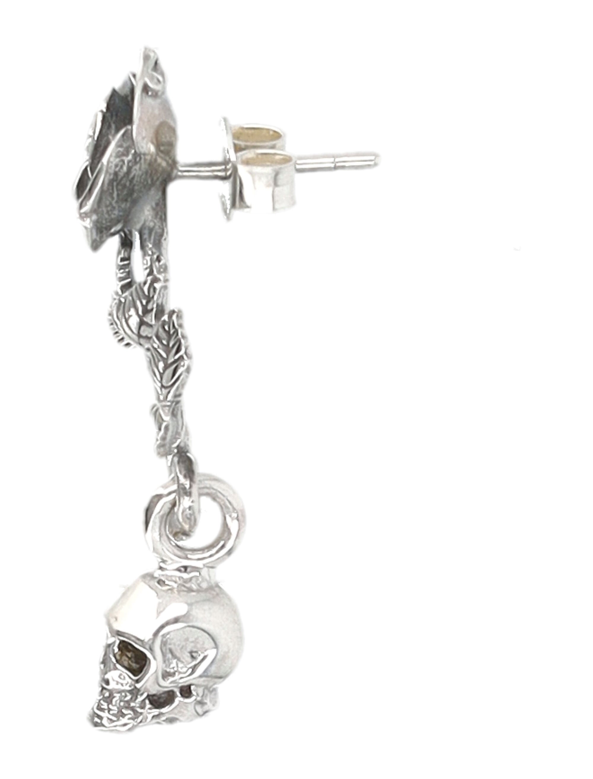 EMANUELE BICOCCHI Mini Rose and Skull Earring