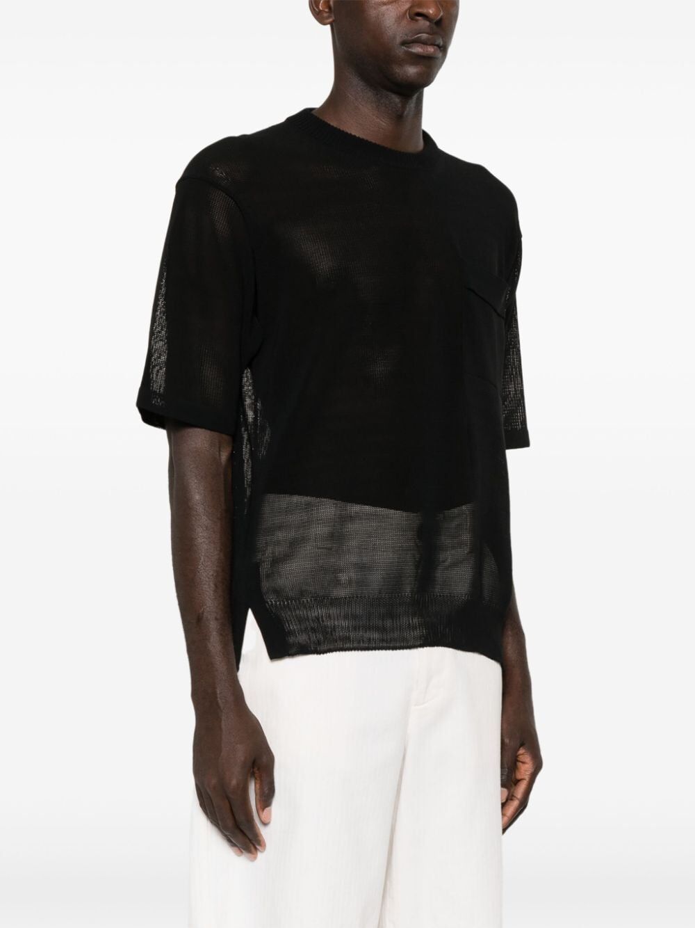 NUUR Short Sleeves Crew Neck Boxy Sweater with Pocket