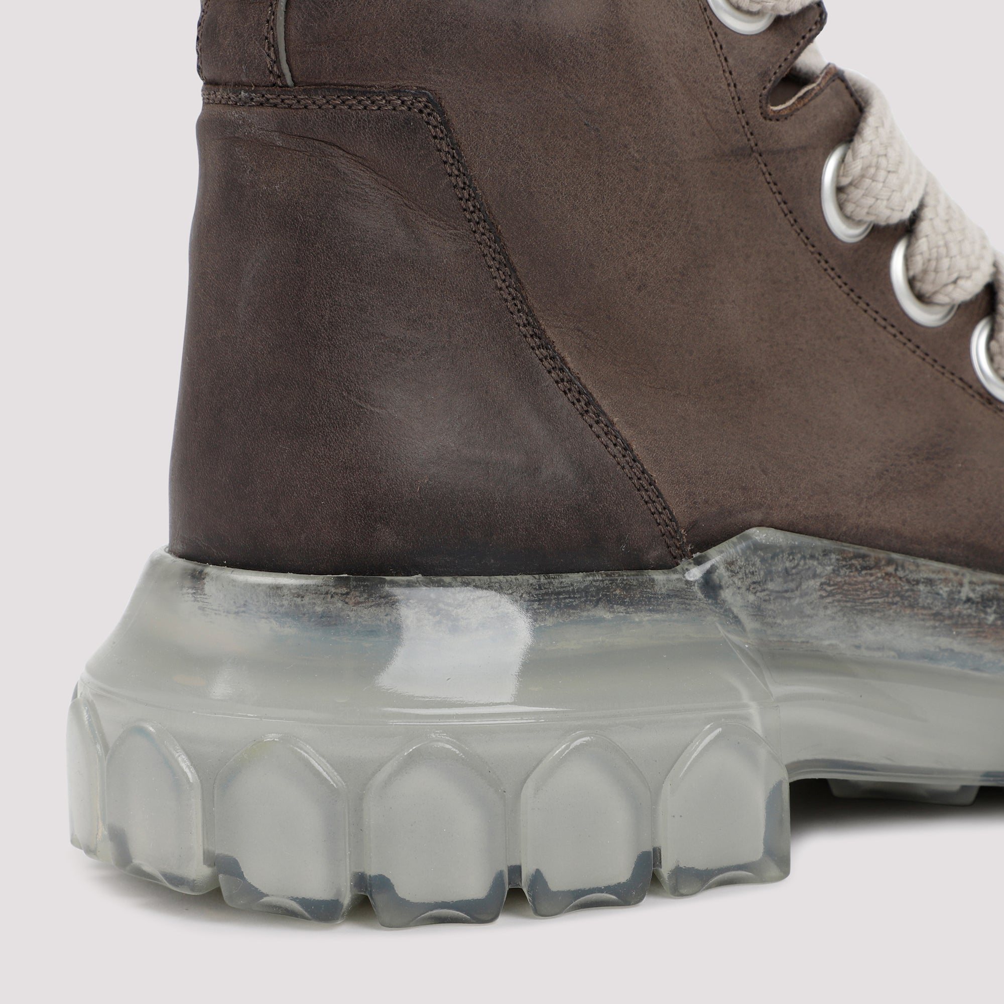 RICK OWENS Jumbolace Leather Lace-Up Boots for Men