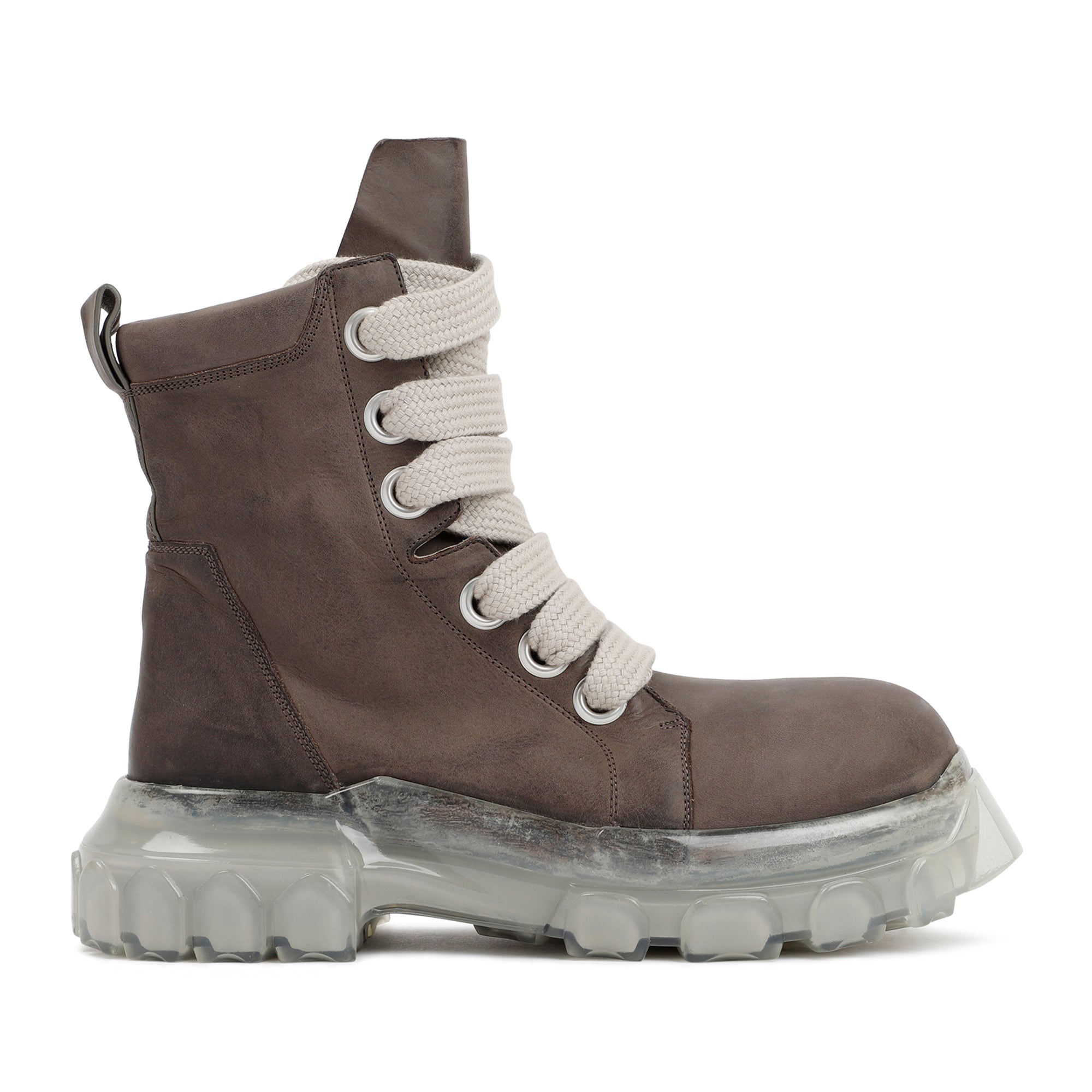 RICK OWENS Jumbolace Leather Lace-Up Boots for Men