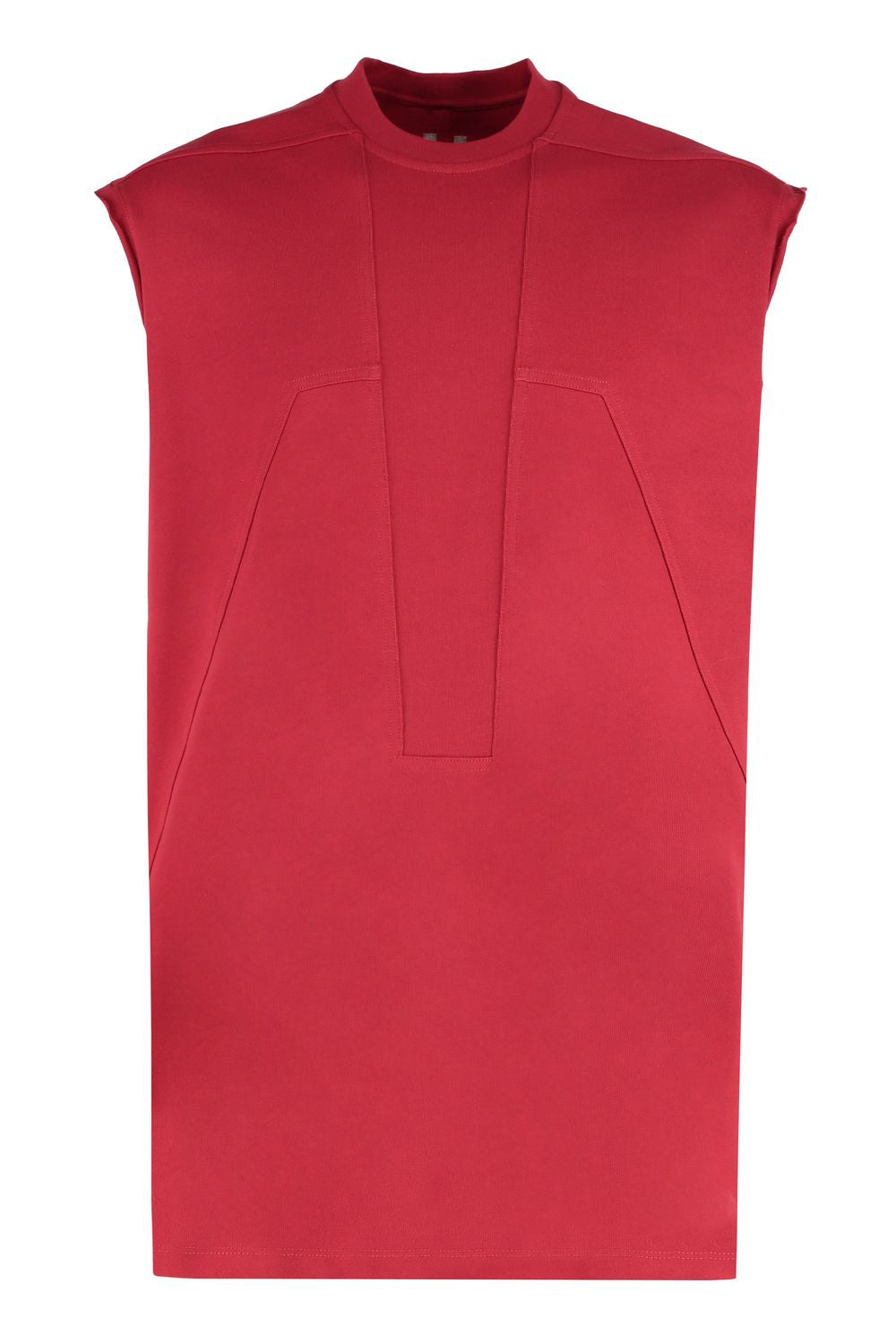 RICK OWENS Ribbed Collar Cotton Tank Top for Men - SS24