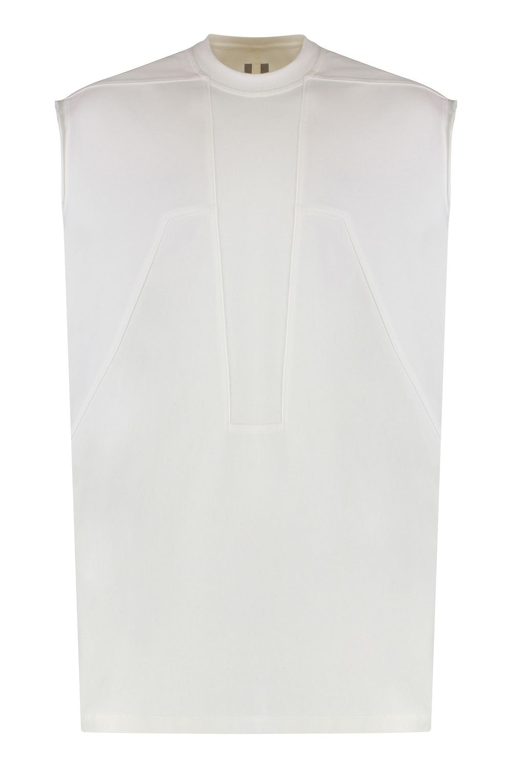 RICK OWENS Cotton Tank Top with Ribbed Collar