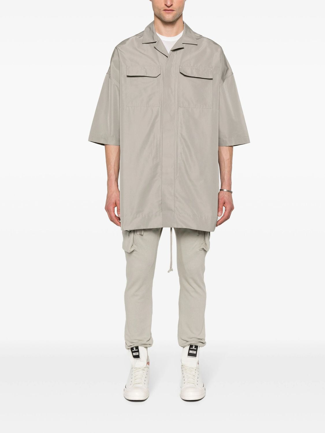 RICK OWENS Strap-Detail Classic Collar Shirt for Men