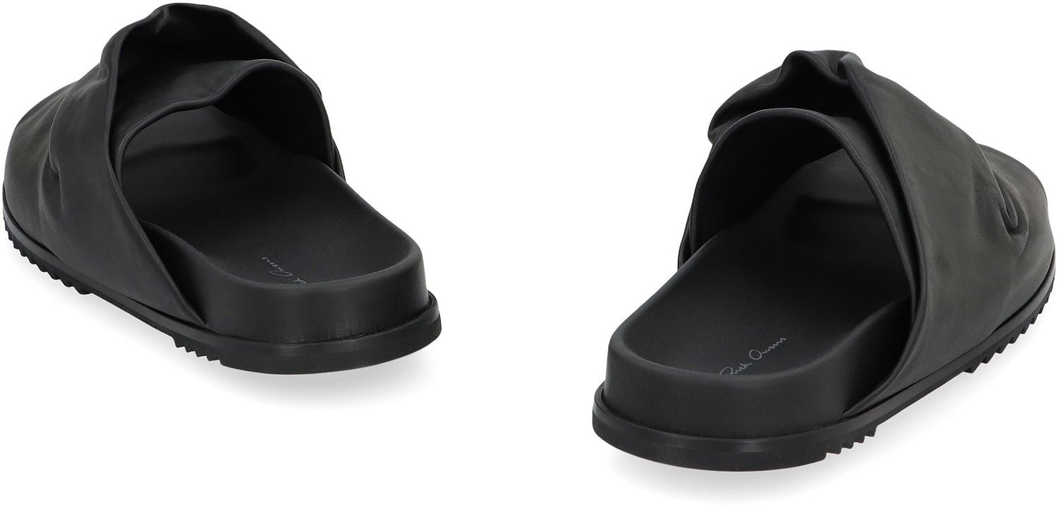 RICK OWENS Mobius Leather Slide Sandals for Men - SS24