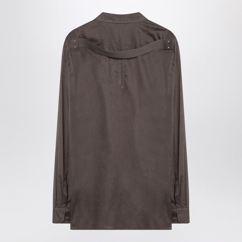 RICK OWENS Dust-Coloured Cotton Long Sleeve Shirt