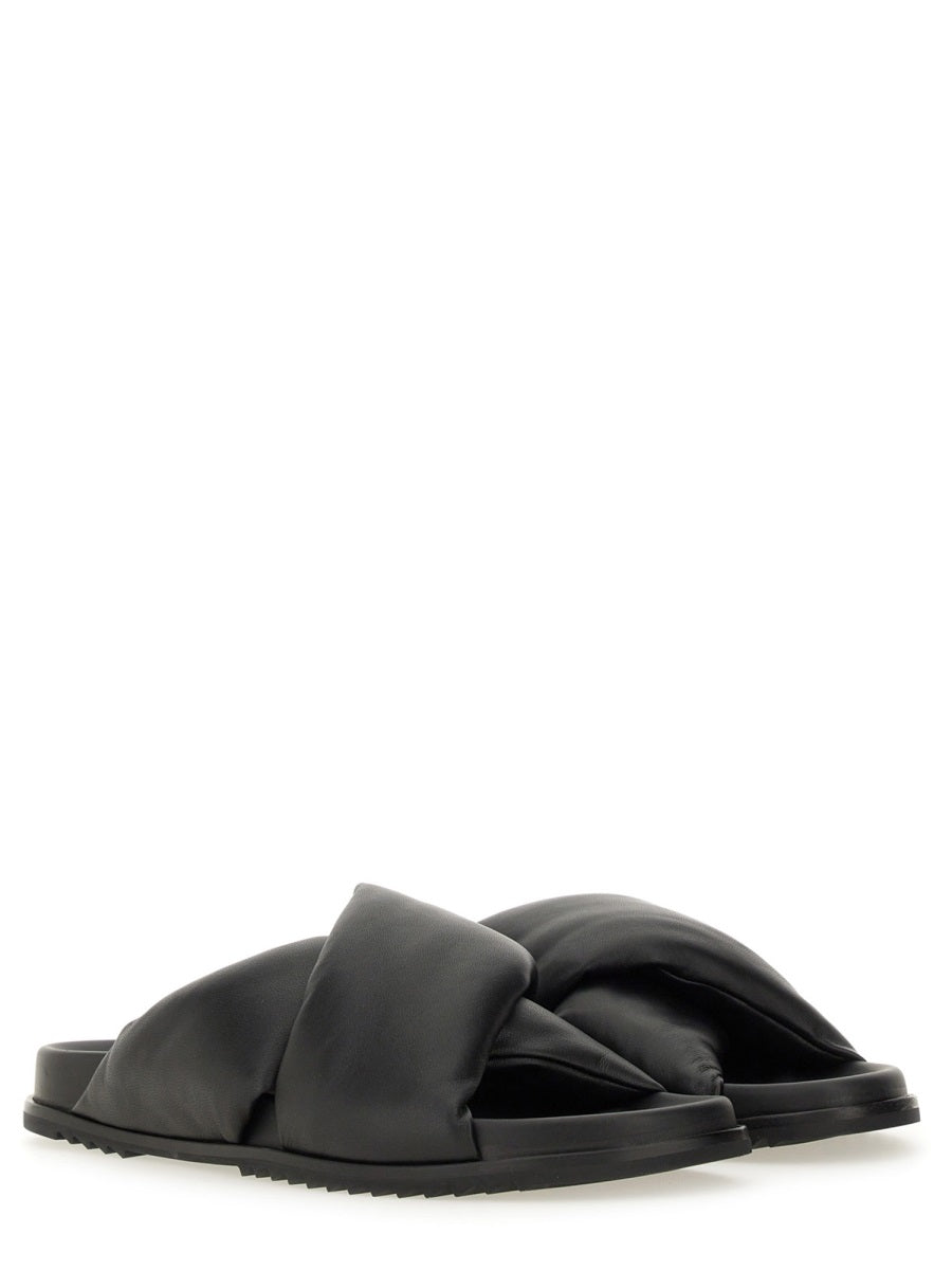 RICK OWENS Men's Leather Slide Sandal