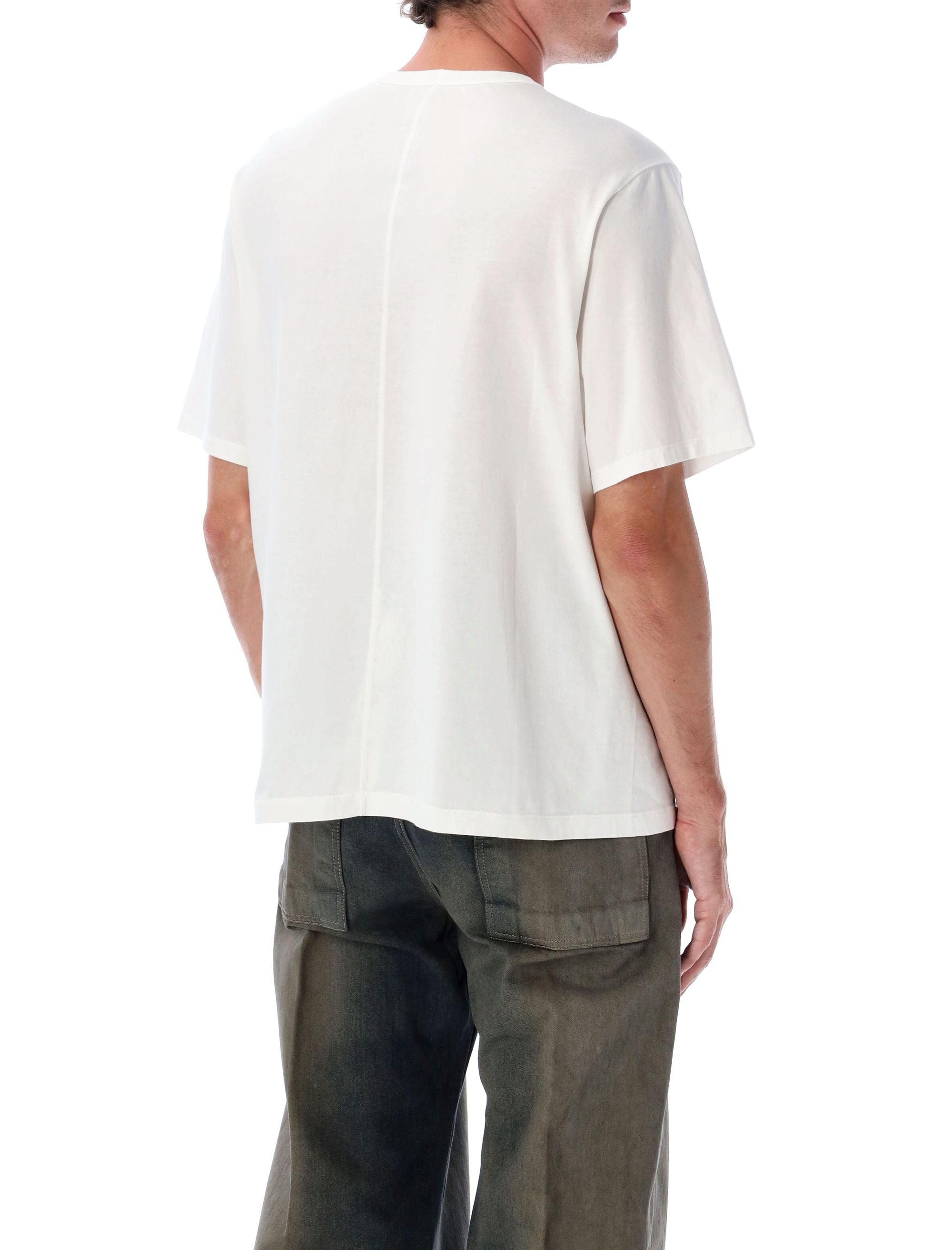 RICK OWENS Men's Ribbed Crew Neck T-Shirt - Size L