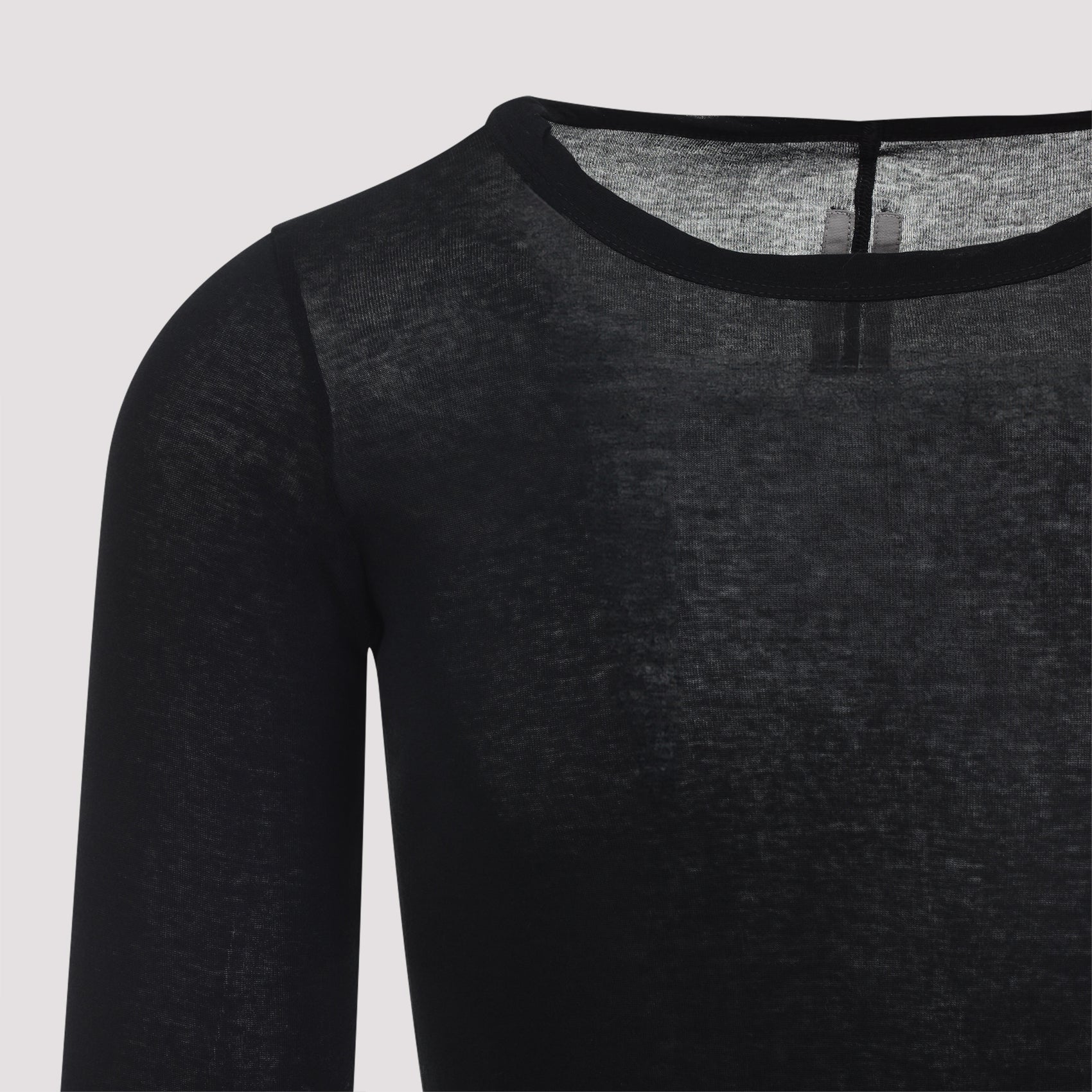 RICK OWENS Rib Knit Long Sleeve T-Shirt for Men