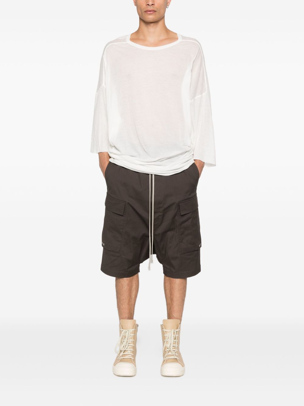 RICK OWENS Raw Cut Bottom T-Shirt for Men - FW25
