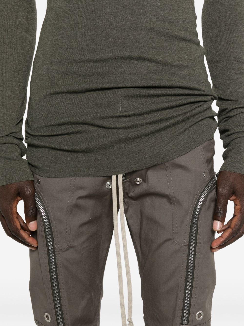 RICK OWENS Slim Fit Cargo Pants with Drawstring Waist - Size 48