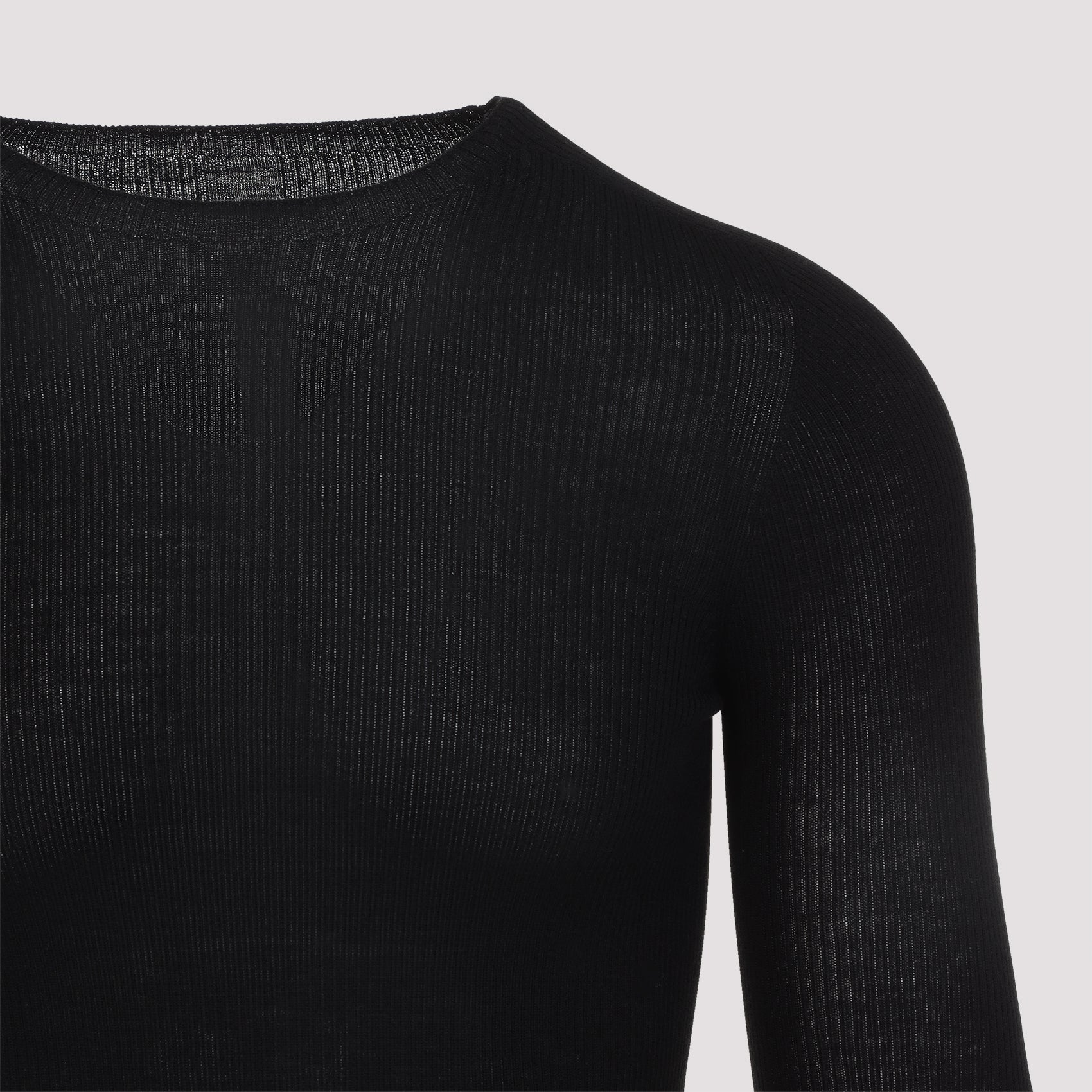 RICK OWENS Ribbed Round Neck Sweater for Men