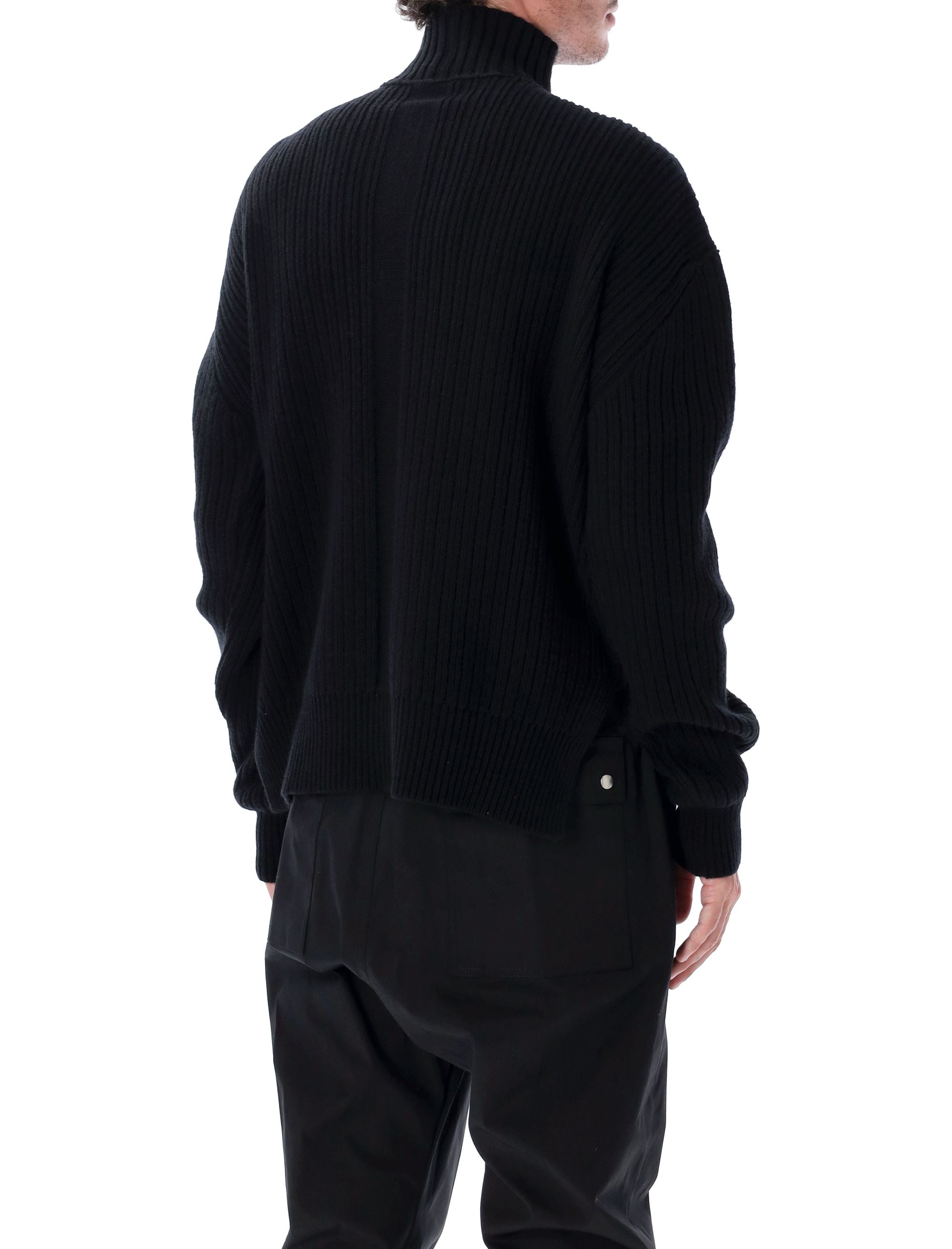 RICK OWENS Wool Turtle Neck Sweater in Size L