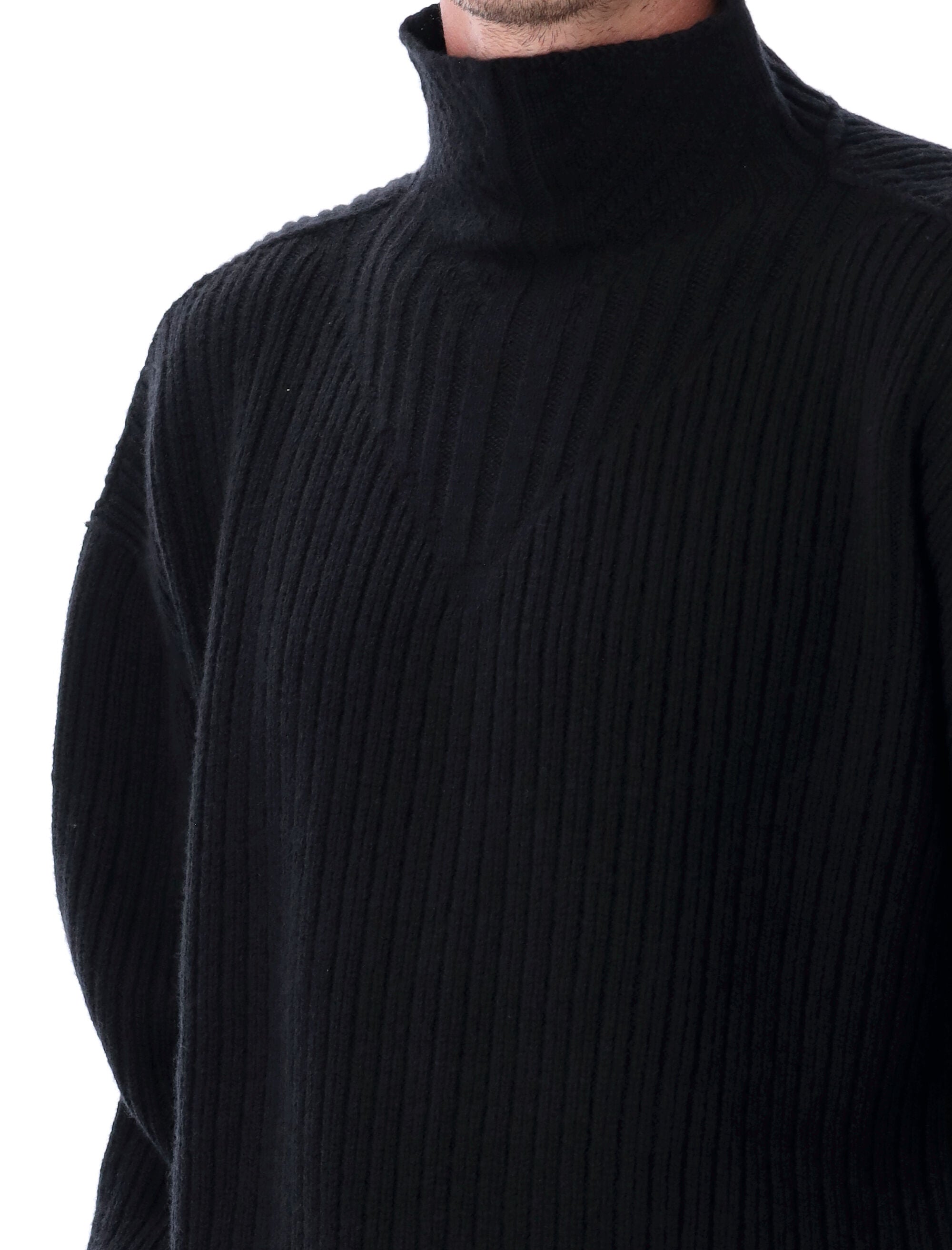 RICK OWENS Wool Turtle Neck Sweater in Size L