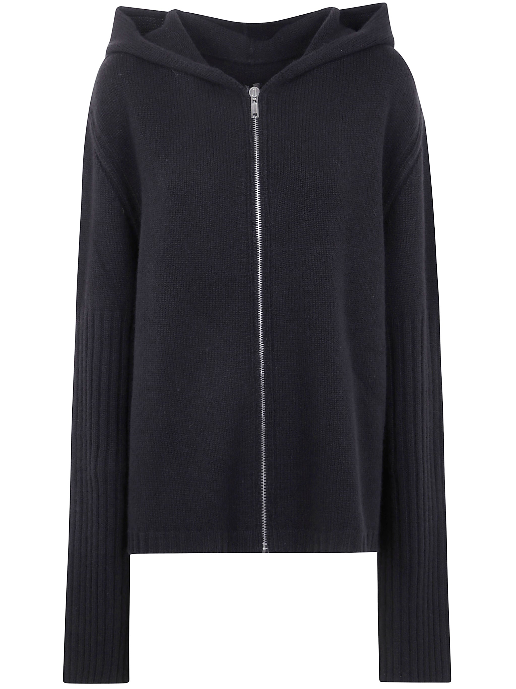 RICK OWENS Zipped Hoodie Knit Jacket - Men’s Fashion