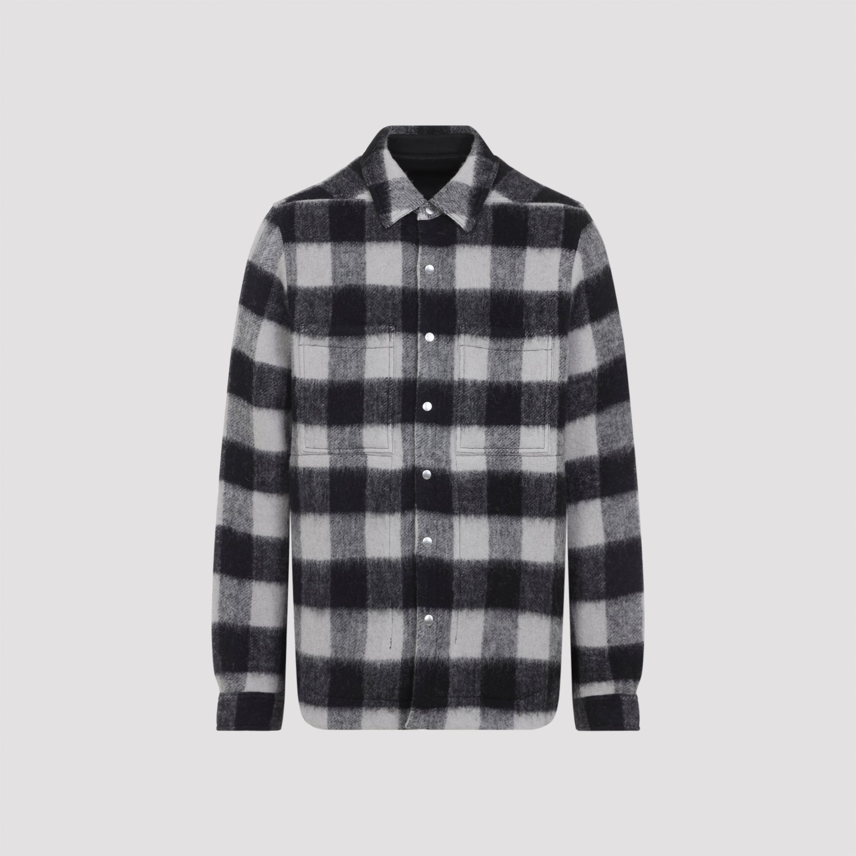 RICK OWENS Men's Outer Shirt - Modern Wool Fabric