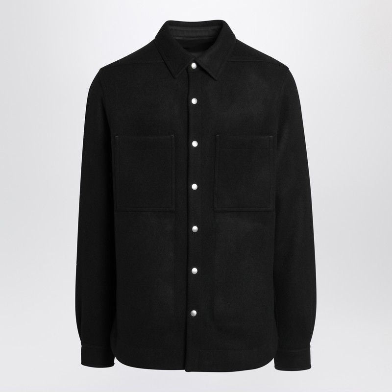RICK OWENS Men's Wool Outerwear Shirt - FW25 Collection