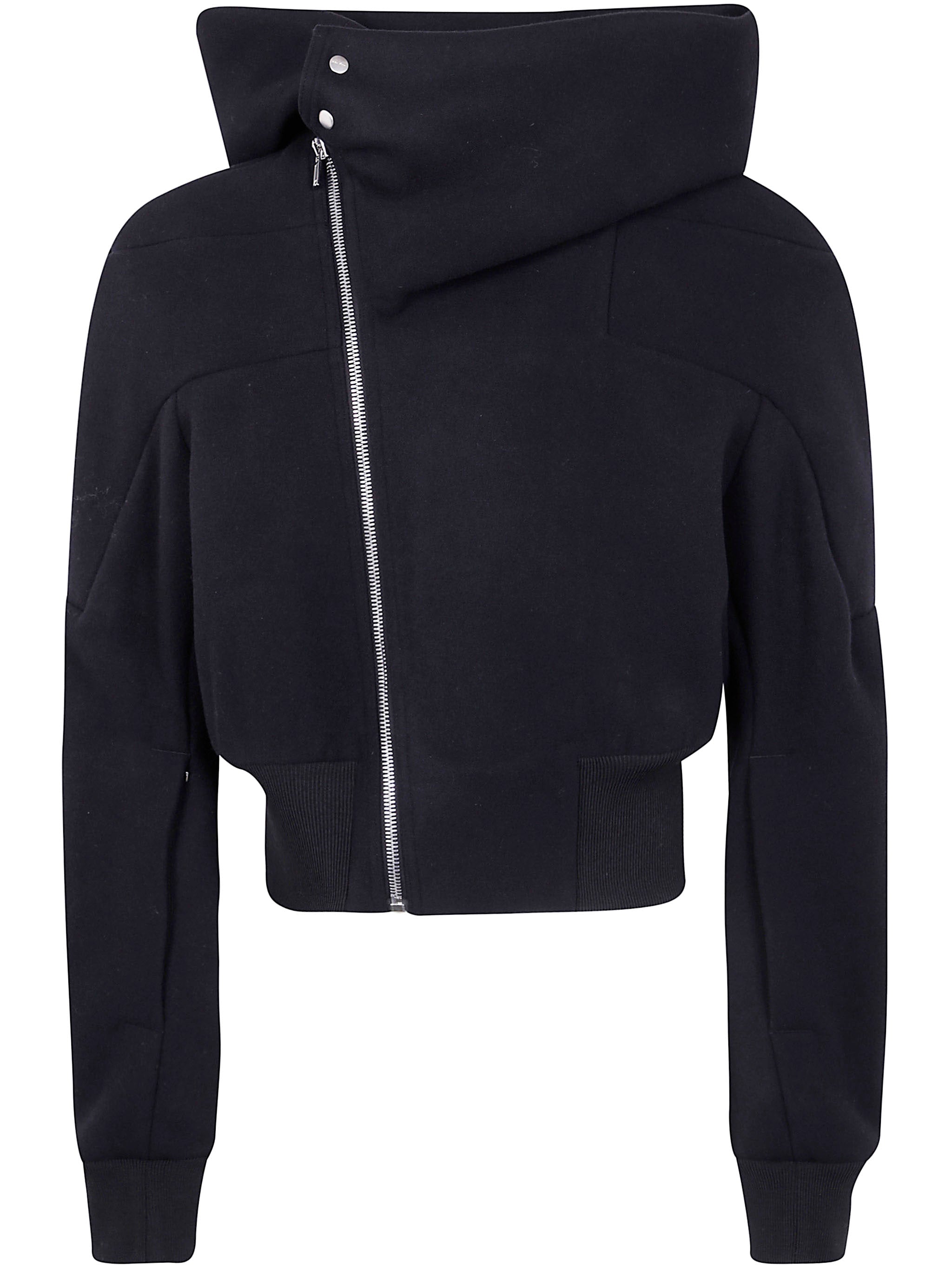 RICK OWENS Cropped Hooded Flight Bomber Jacket