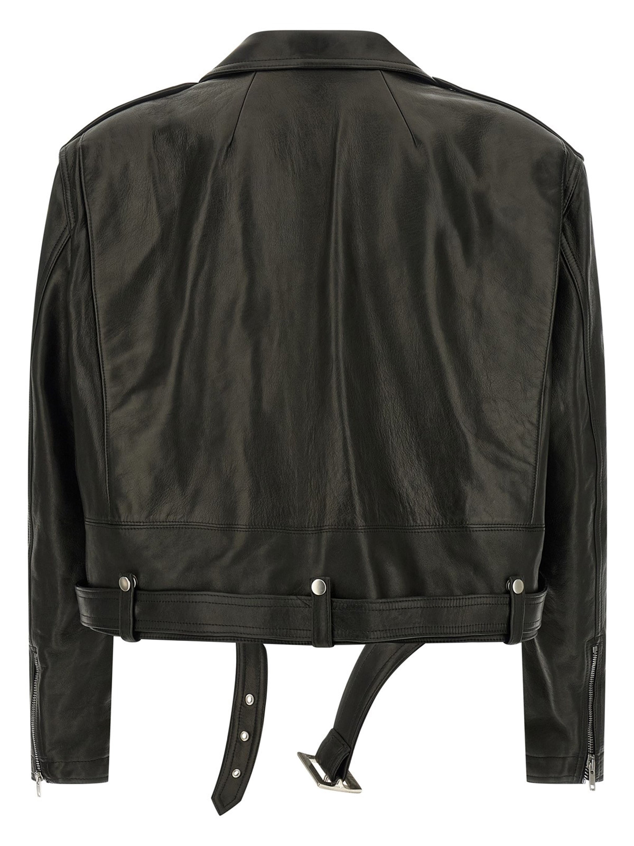 RICK OWENS Cropped Jumbo Bauhaus Stooges Leather Jacket