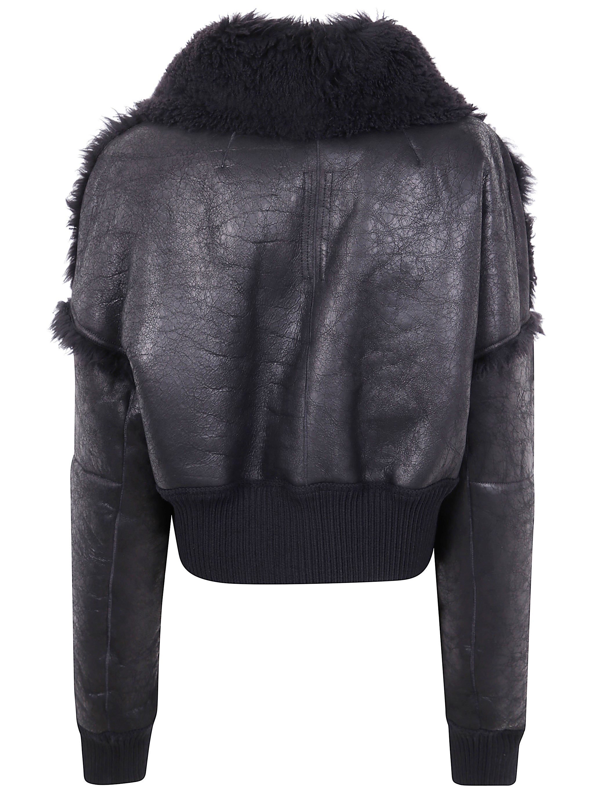 RICK OWENS Cropped Flight Jacket - Men's Mini Leather Jacket