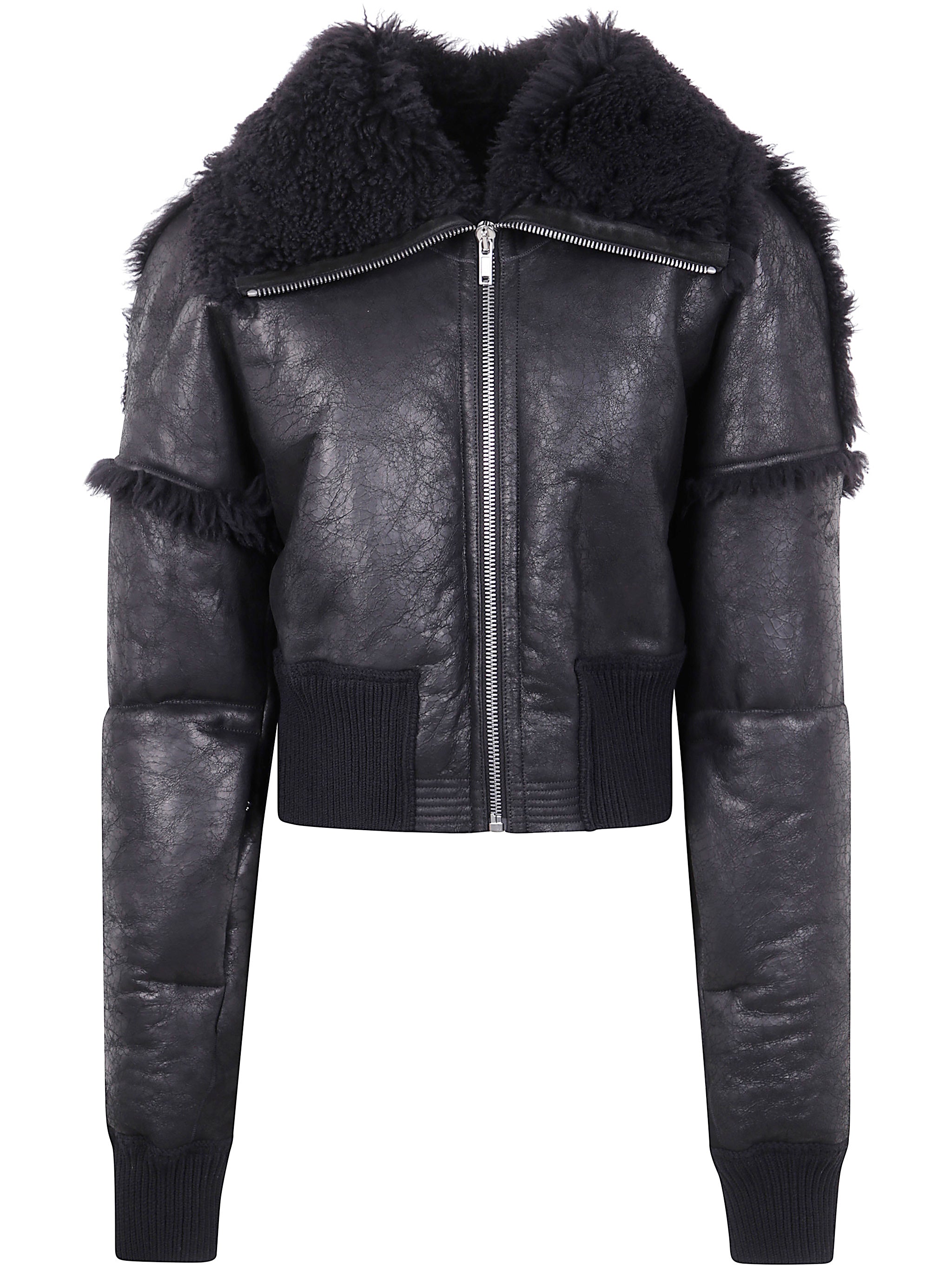RICK OWENS Cropped Flight Jacket - Men's Mini Leather Jacket