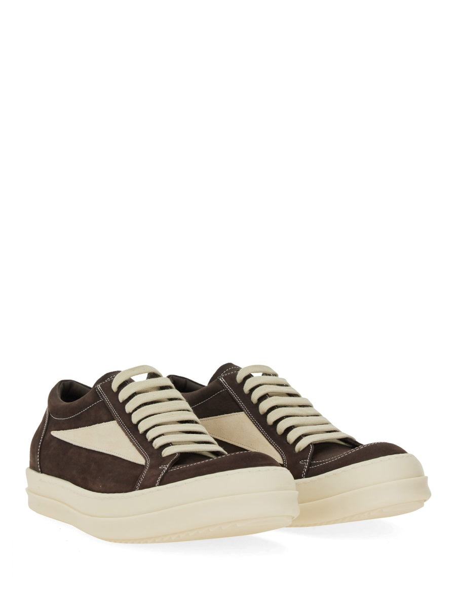 RICK OWENS Vintage Ankle-High Sneakers with Triangular Appliqué