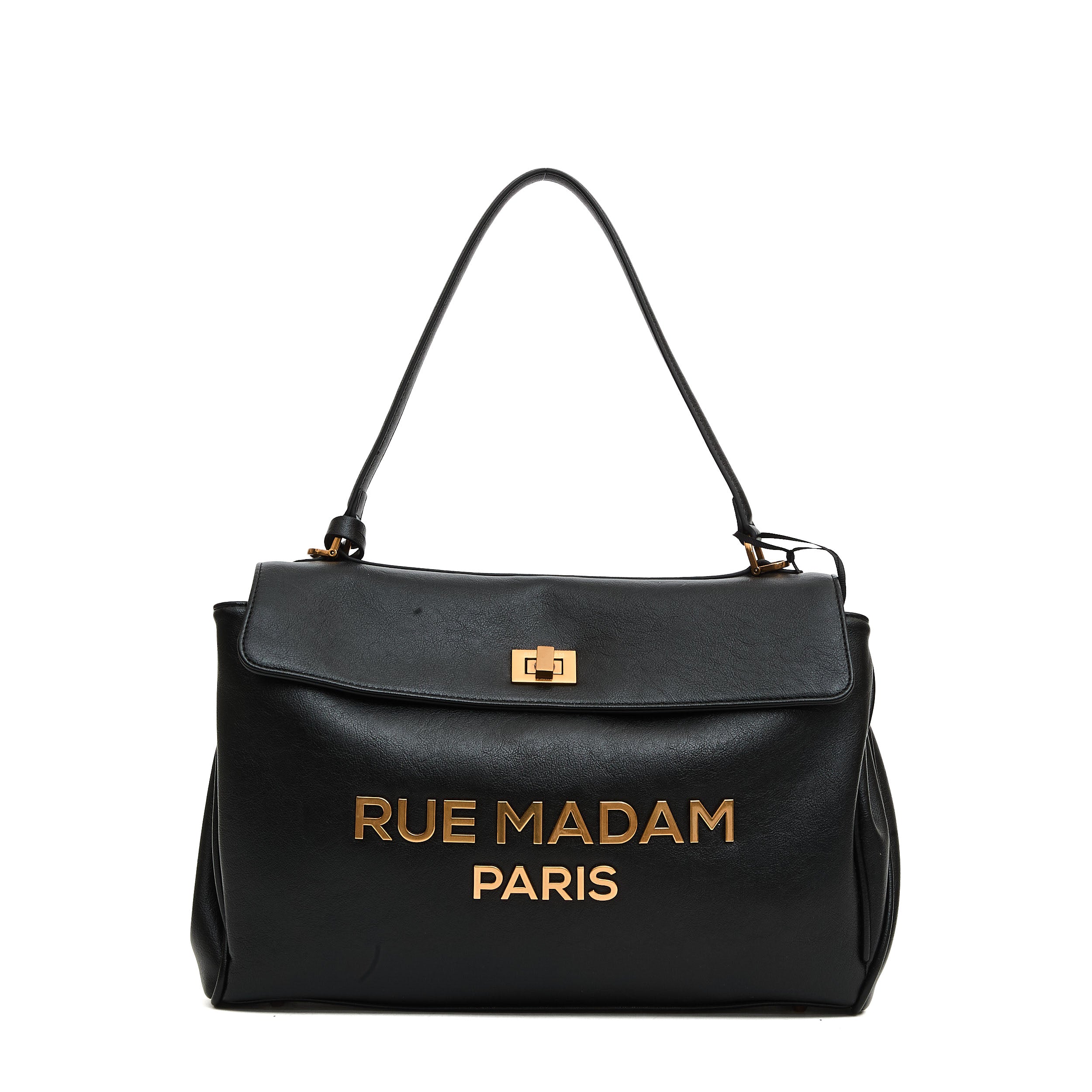 RUE MADAME Leopard Print Shoulder Handbag with Text