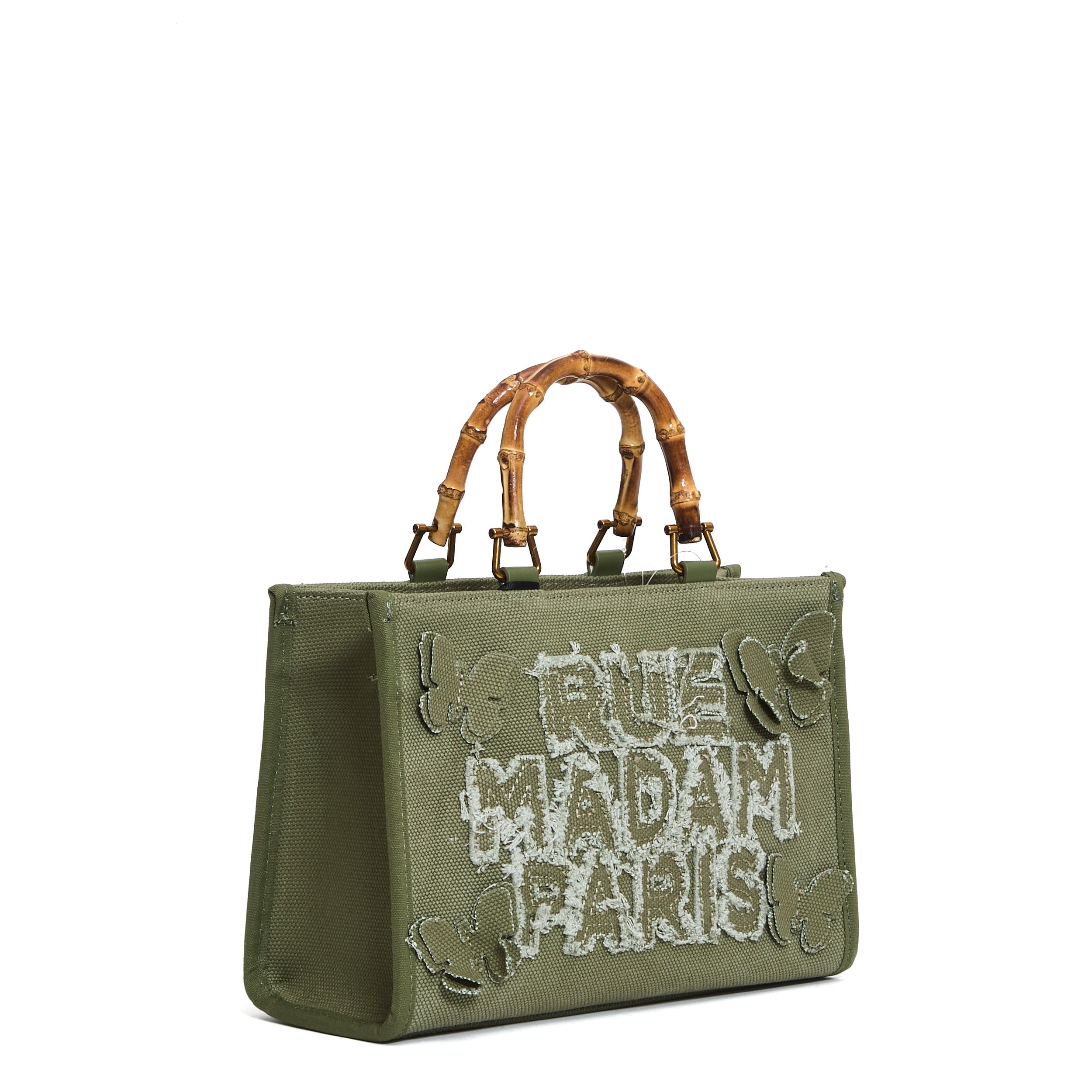 RUE MADAME Mini Tote Handbag with Butterfly Appliqués - 27x20x11 cm