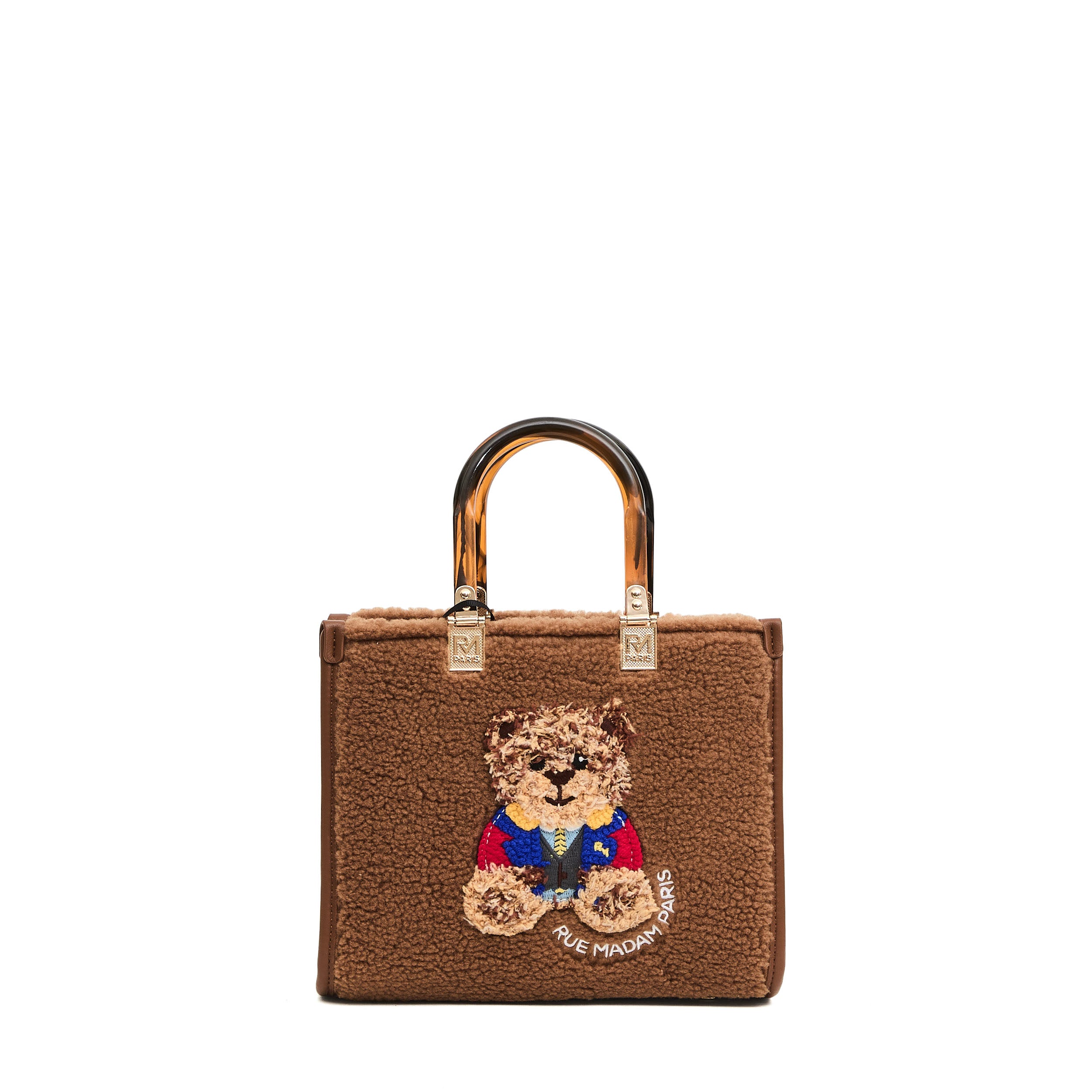 RUE MADAME Mini Tote Handbag with Playful Bear Design
