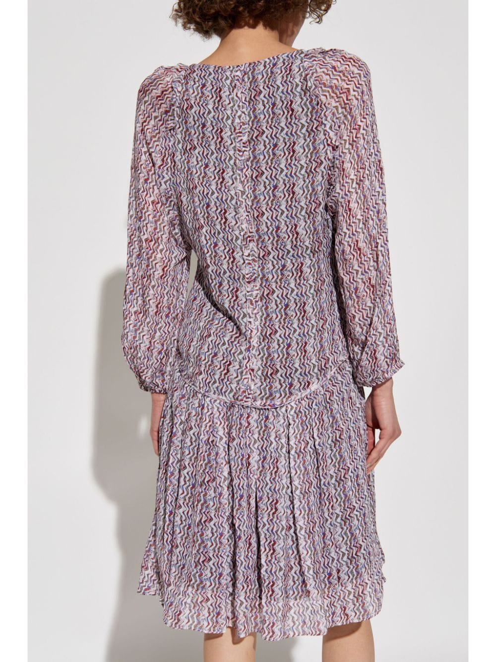 IRO Draped Detail Mini Dress with Balloon Sleeves