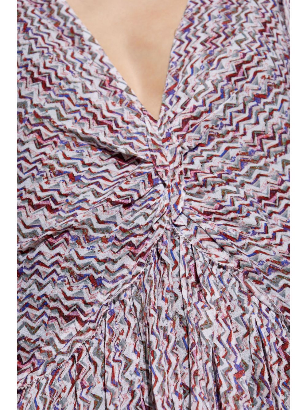 IRO Draped Detail Mini Dress with Balloon Sleeves