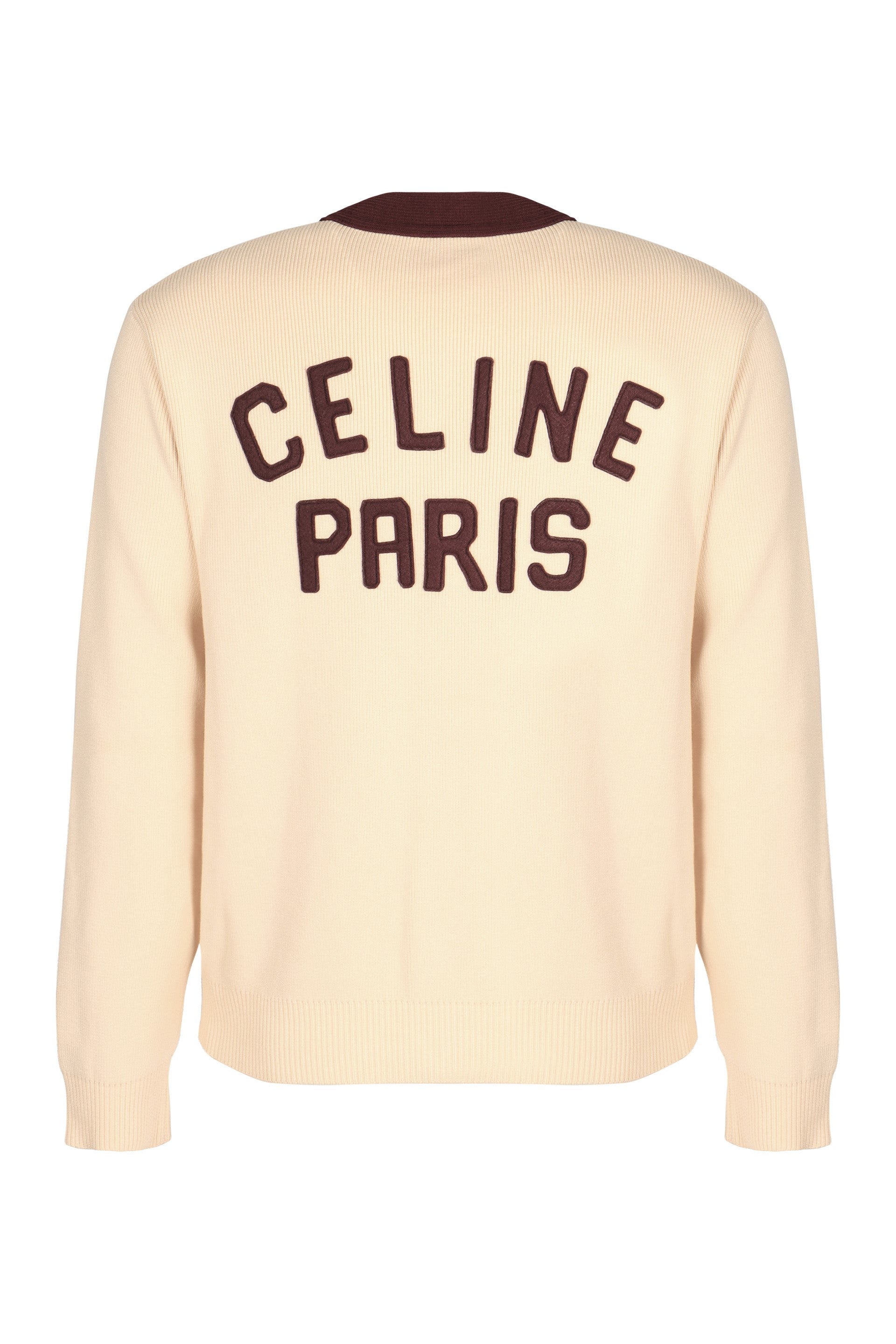 CELINE Logo Detail Cotton Cardigan for Men