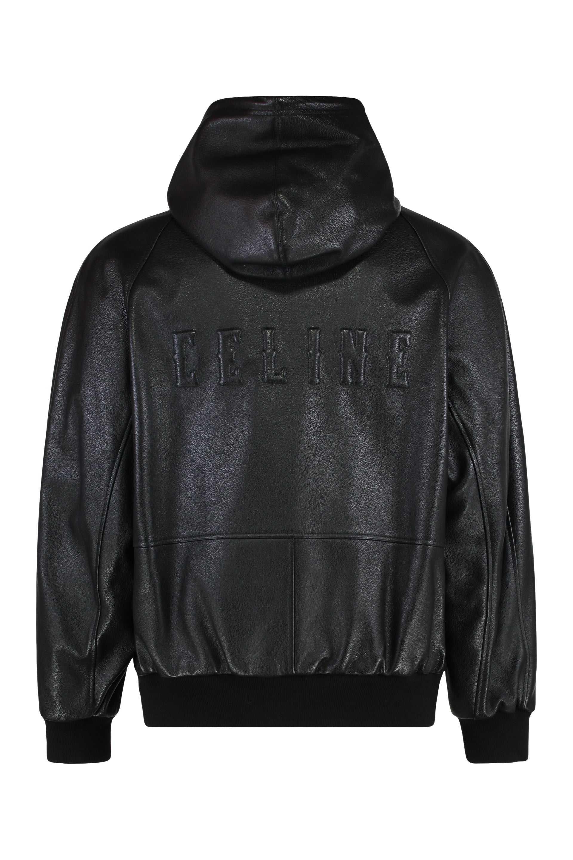 CELINE Leather Hooded Jacket for Men - Loose Fit