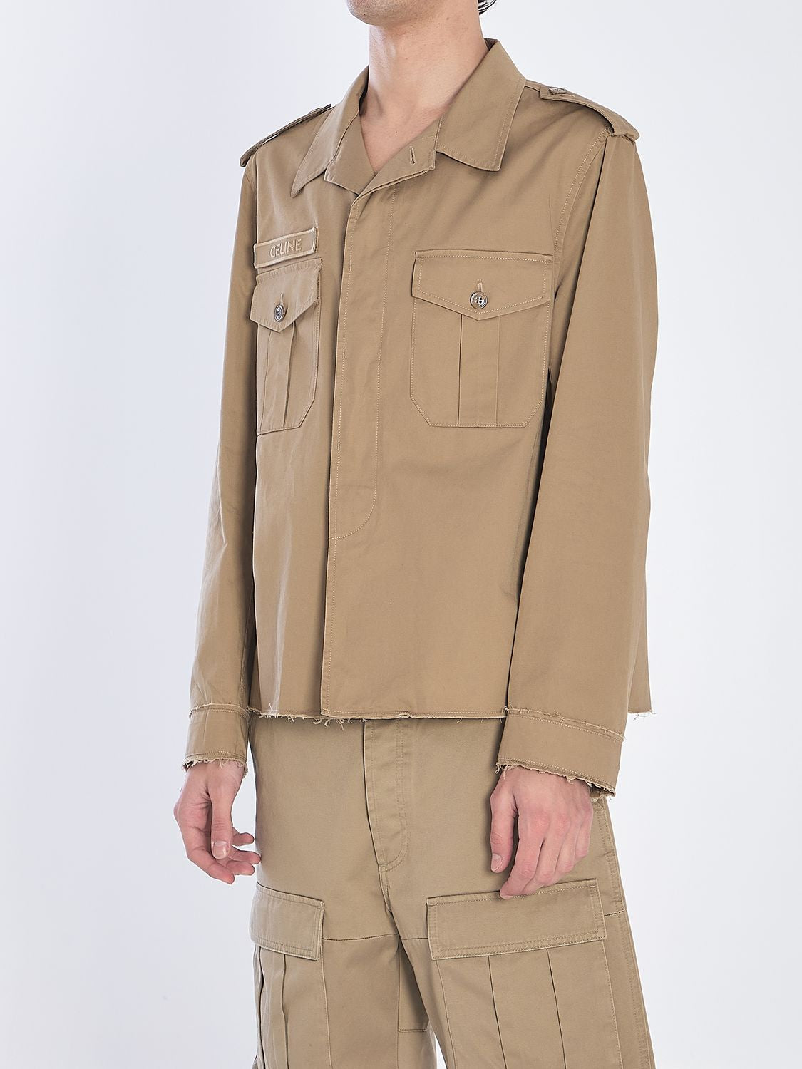 CELINE Oversized Safari Jacket - Relaxed Fit, Size 50