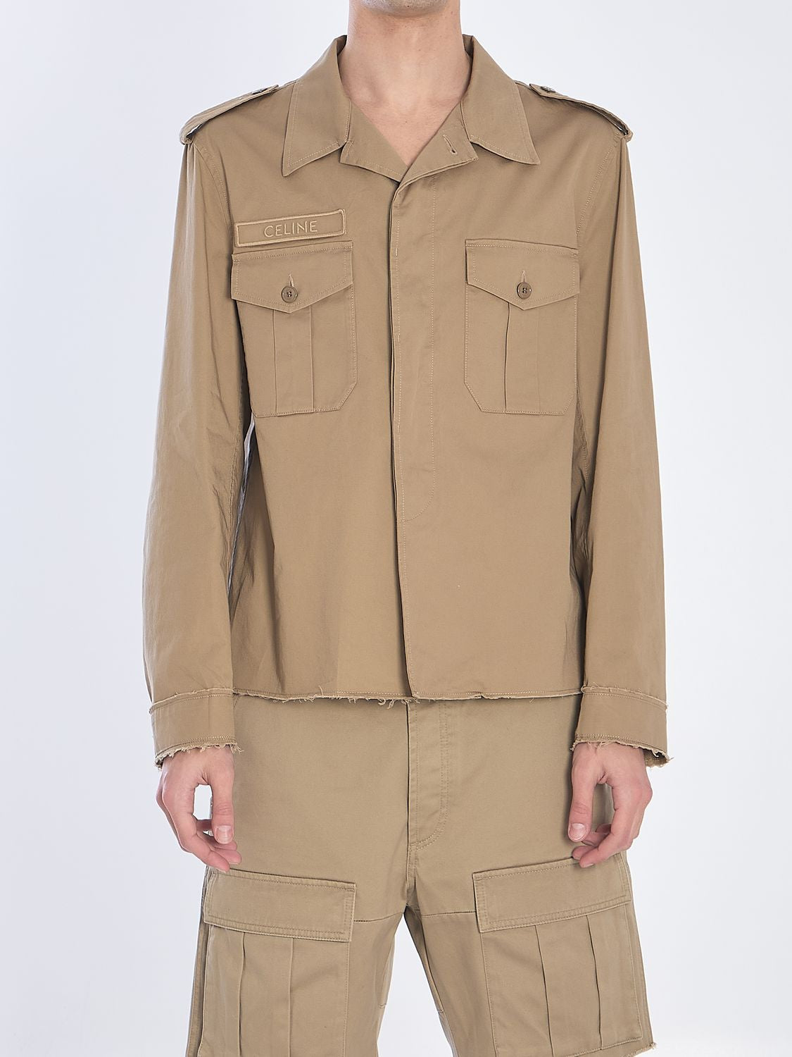 CELINE Oversized Safari Jacket - Relaxed Fit, Size 50