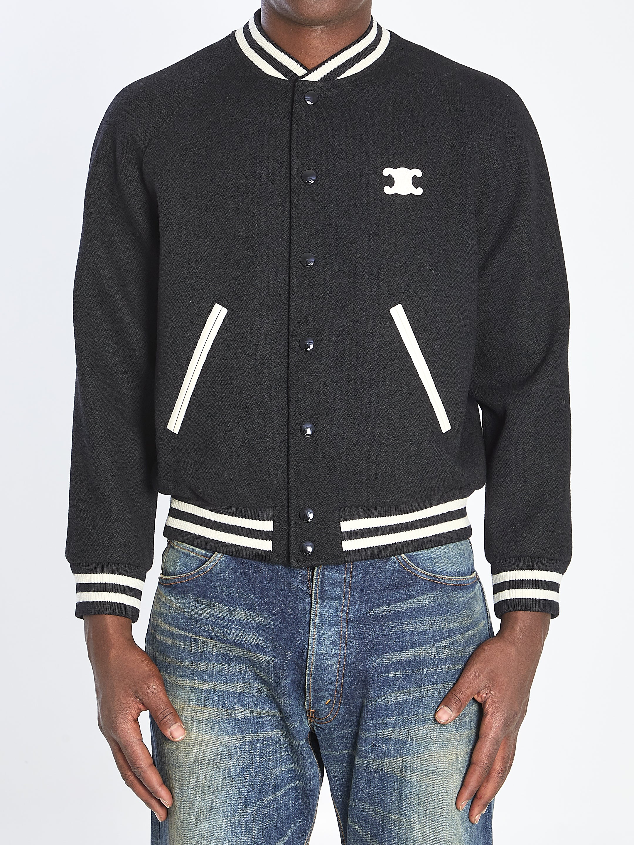 CELINE Men's Triomphe Teddy Lined Jacket - Size 48 FR