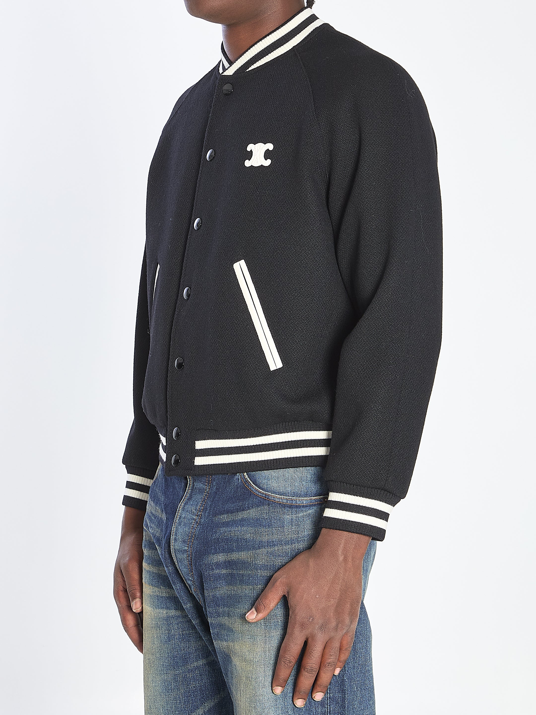 CELINE Men's Triomphe Teddy Lined Jacket - Size 48 FR