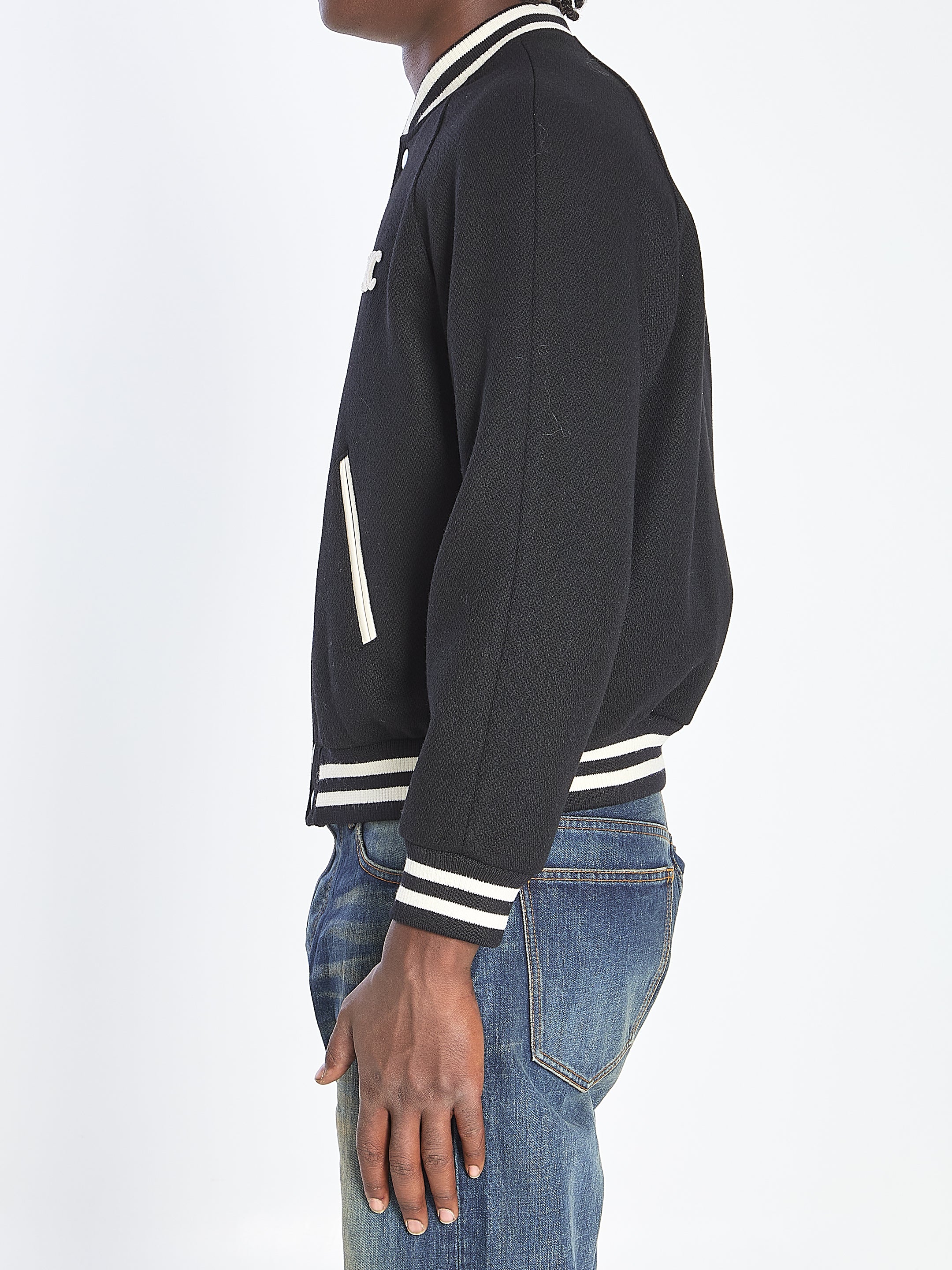 CELINE Men's Triomphe Teddy Lined Jacket - Size 48 FR