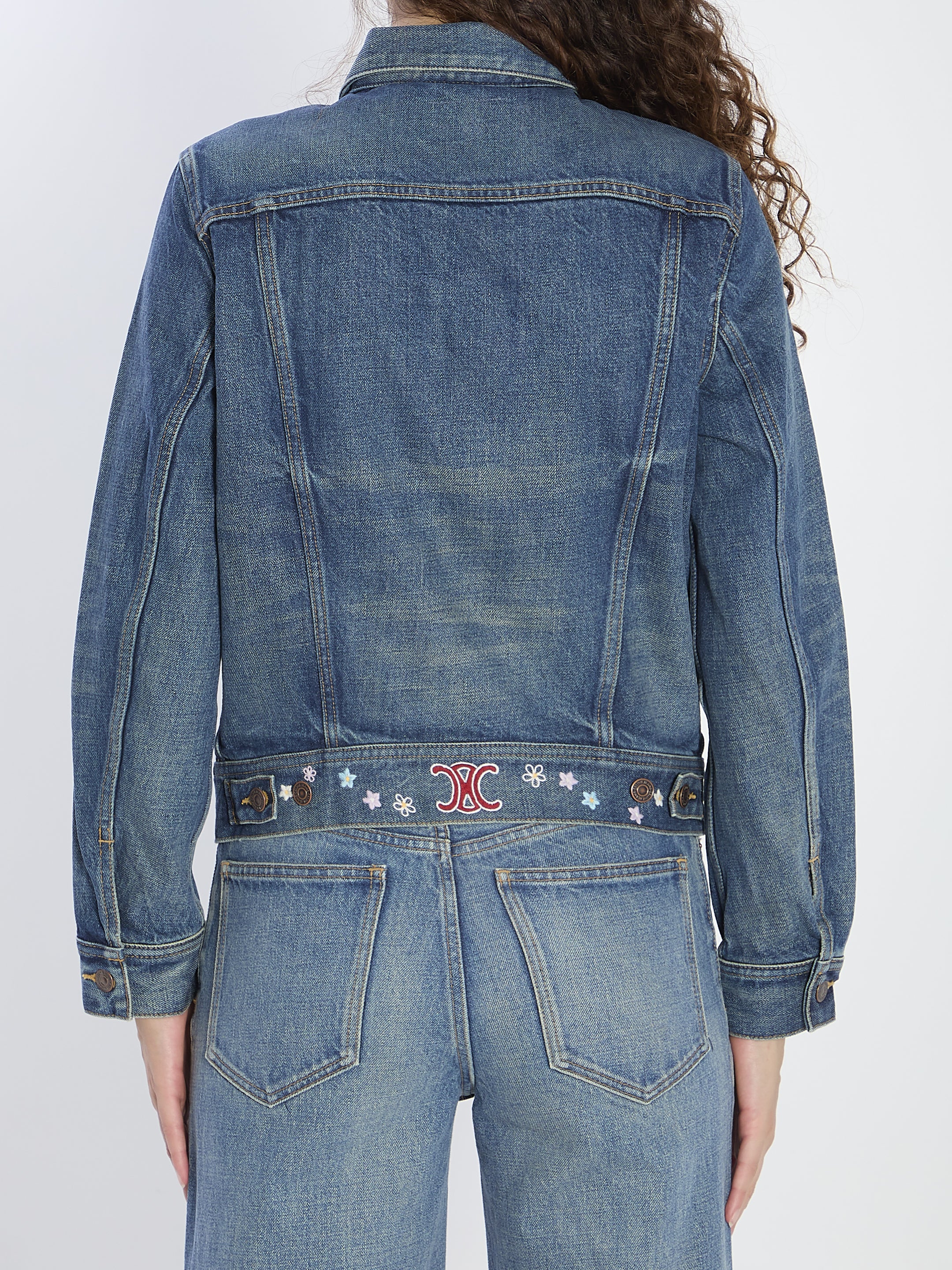 CELINE Cropped 70s-Inspired Denim Trucker Jacket