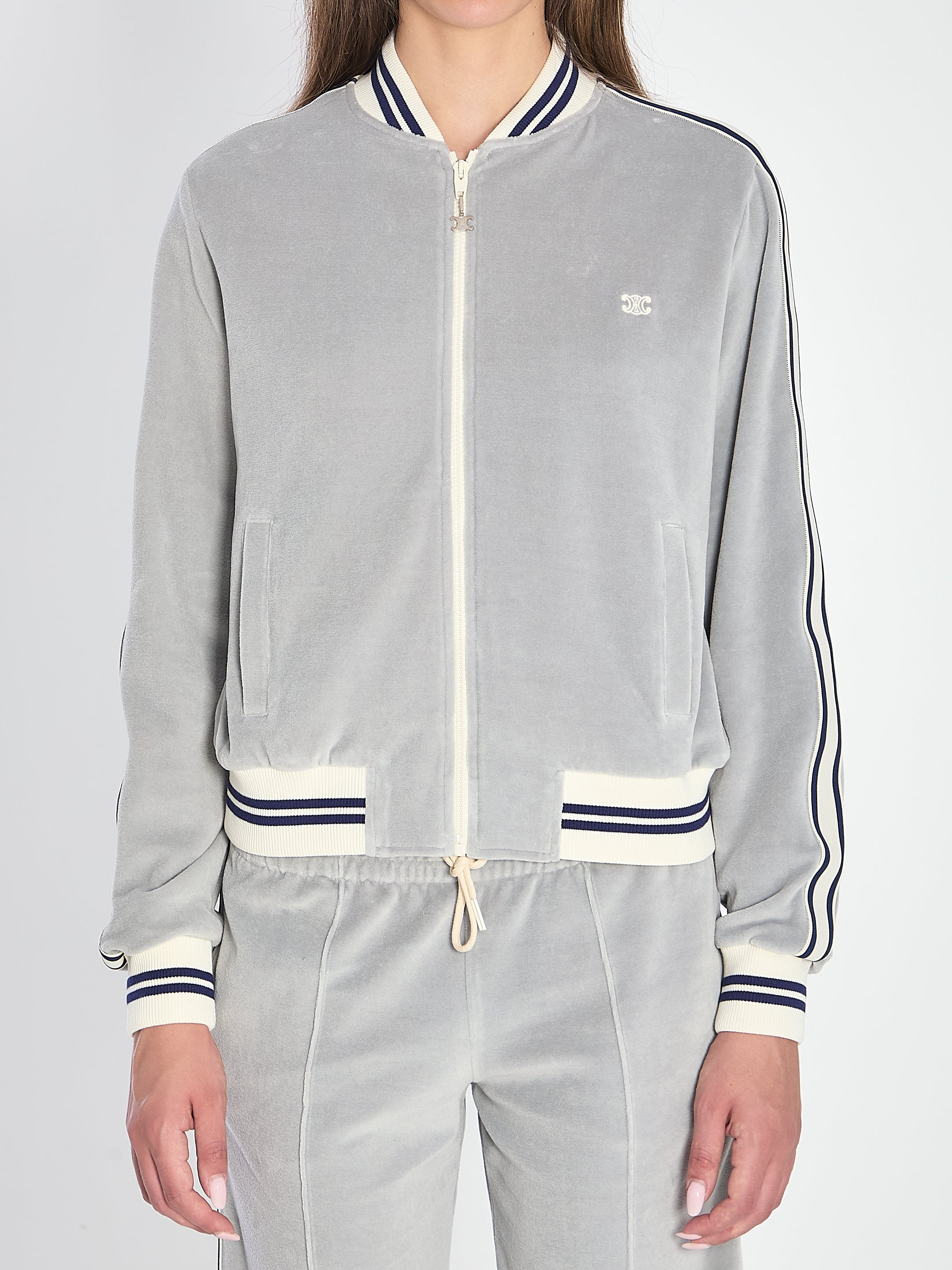 CELINE Teddy Tracksuit Triomphe Cotton Jacket for Women