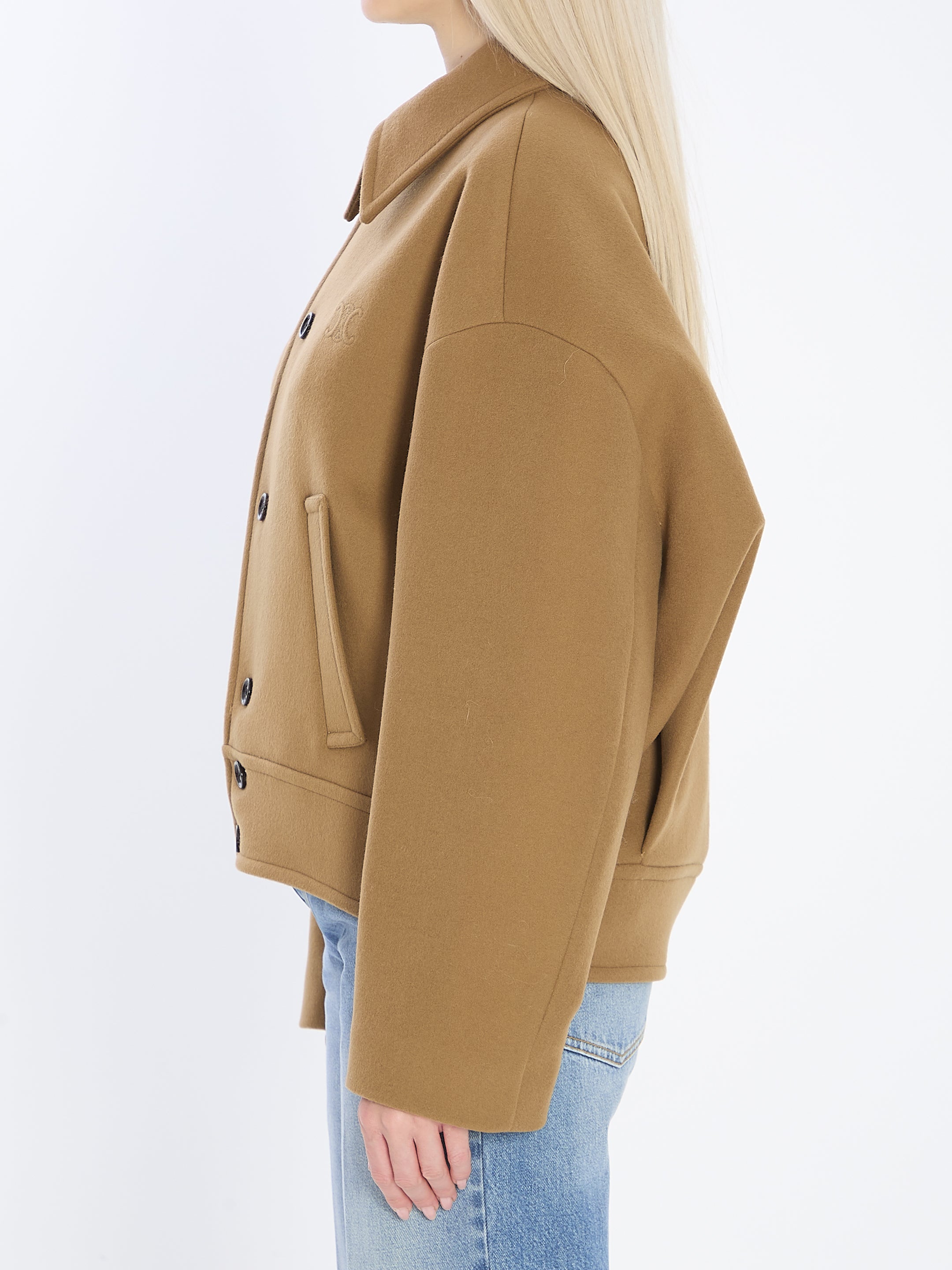 CELINE Wool and Cashmere Bomber Jacket - Size 36
