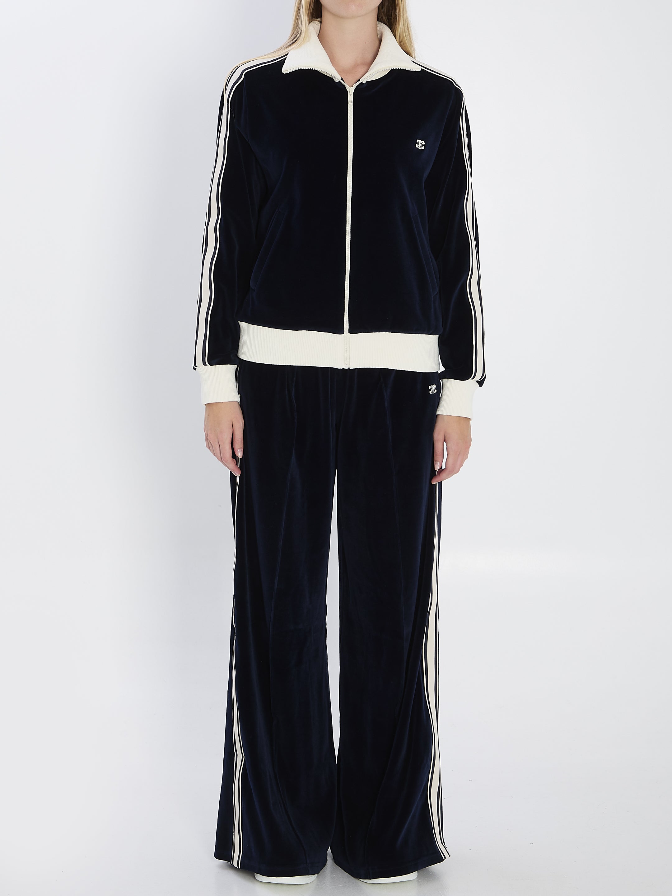 CELINE Triomphe Velvet Jacket - Size M