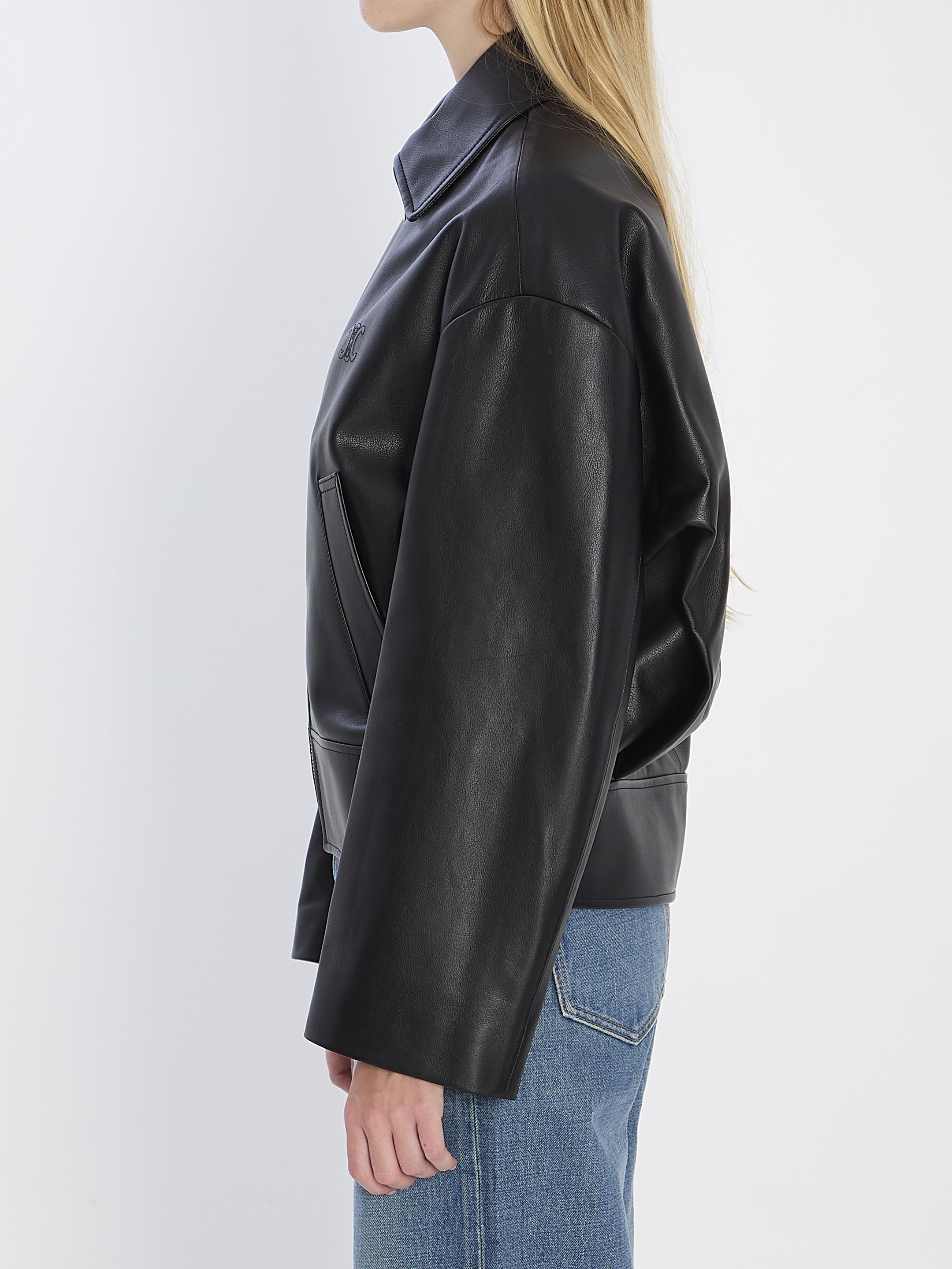 CELINE Triomphe Leather Jacket - Size 36