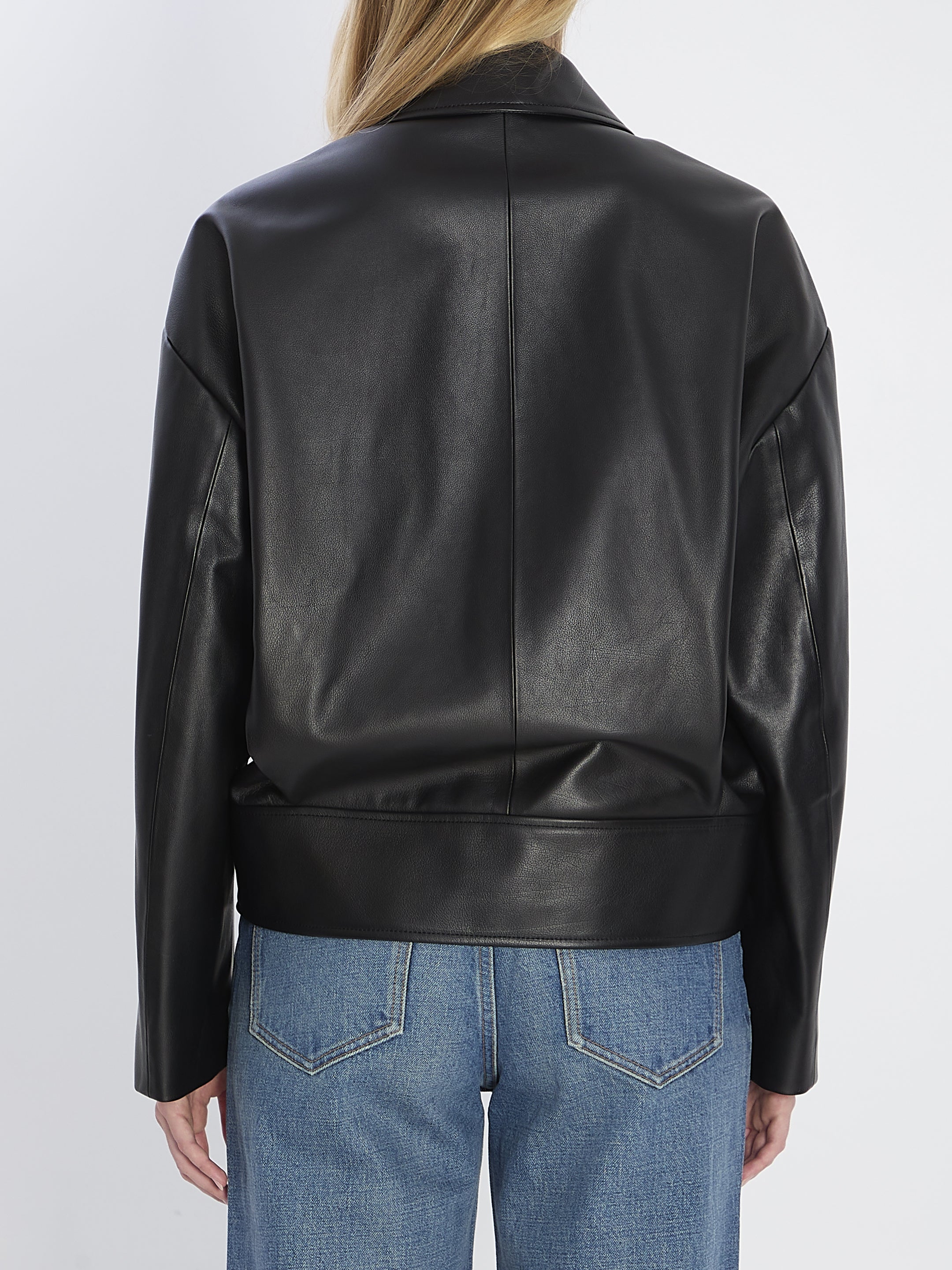 CELINE Triomphe Leather Jacket - Size 36