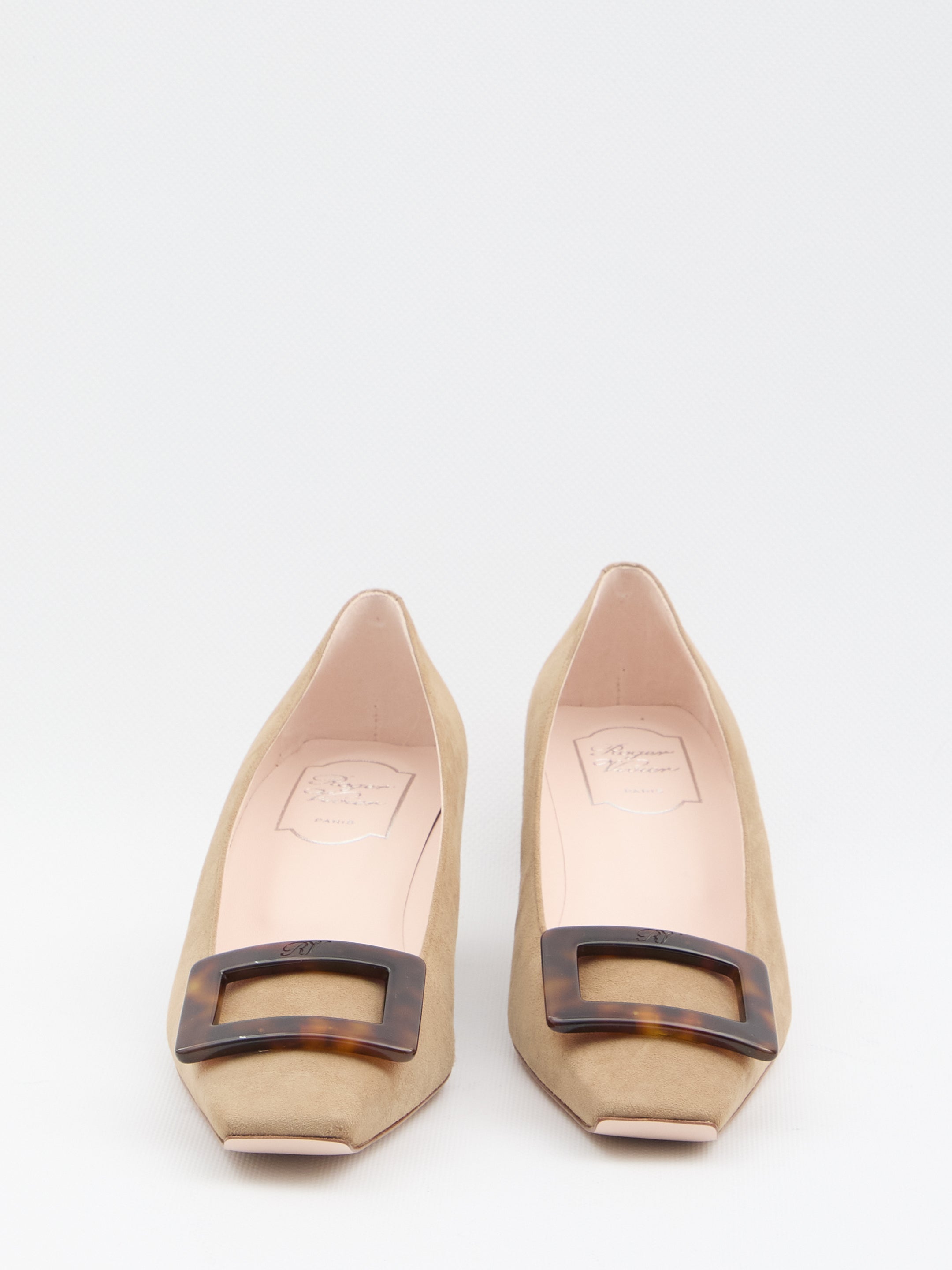 ROGER VIVIER Slingback Pumps with Square Toe and Buckle Detail - 4.5 cm Heel
