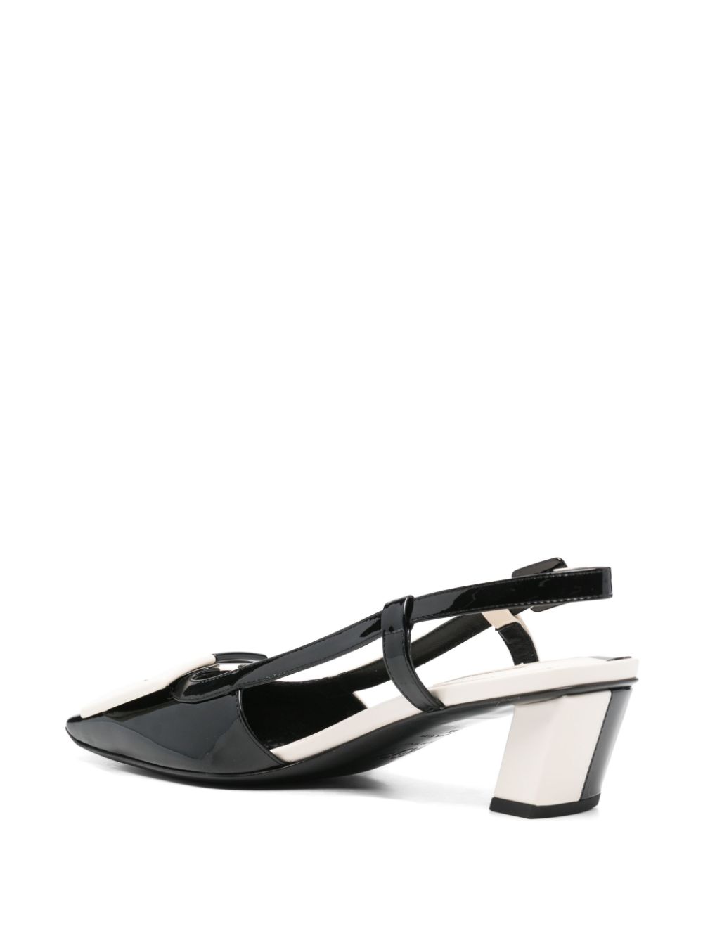 ROGER VIVIER Leather Slingback Pumps with Mid Block Heel
