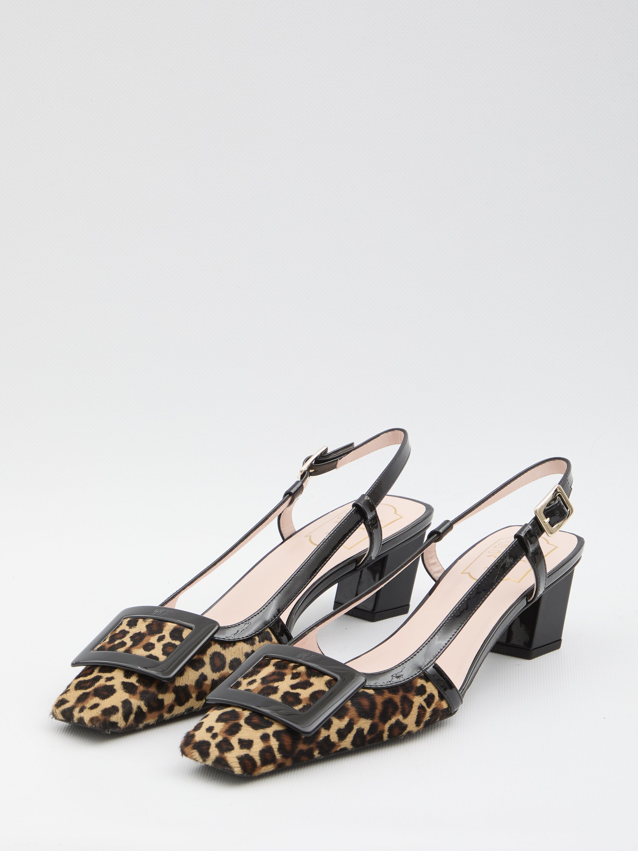 ROGER VIVIER Leopard Print Slingback Pumps